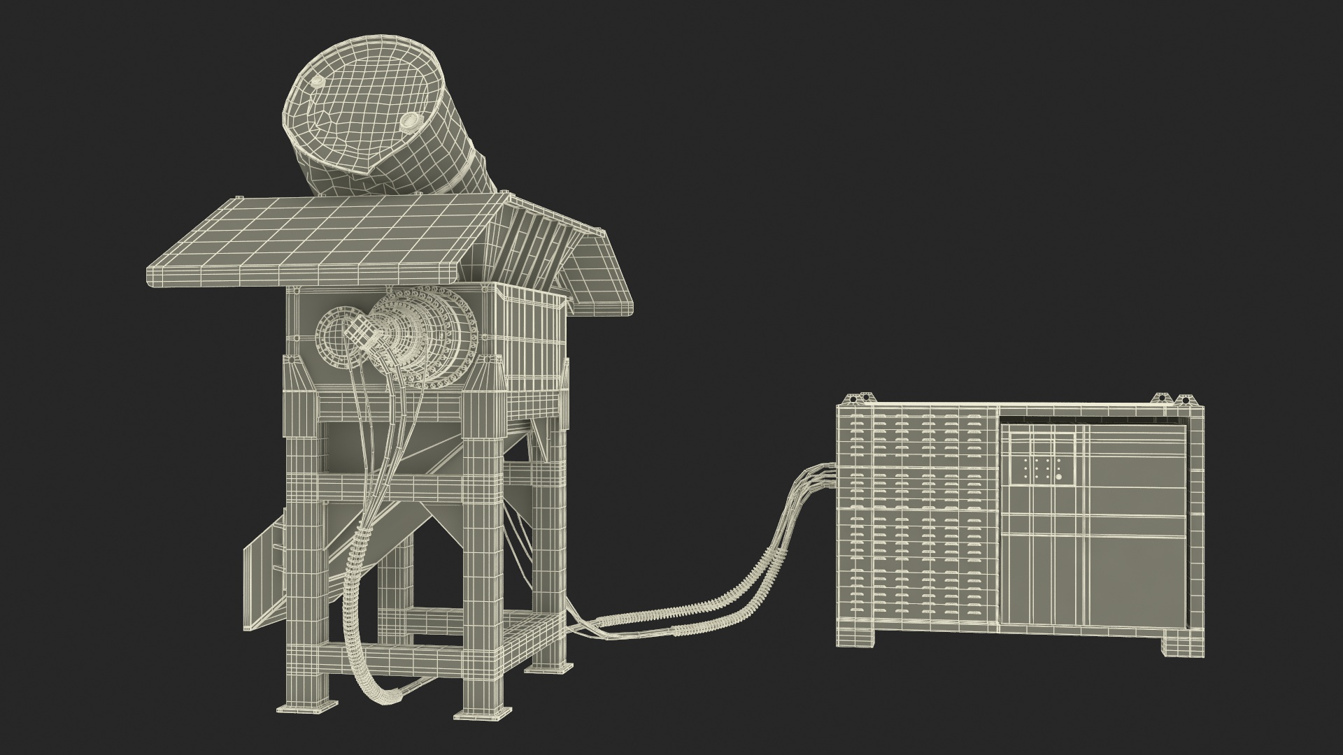 3D Working Industrial Metal Shredder model