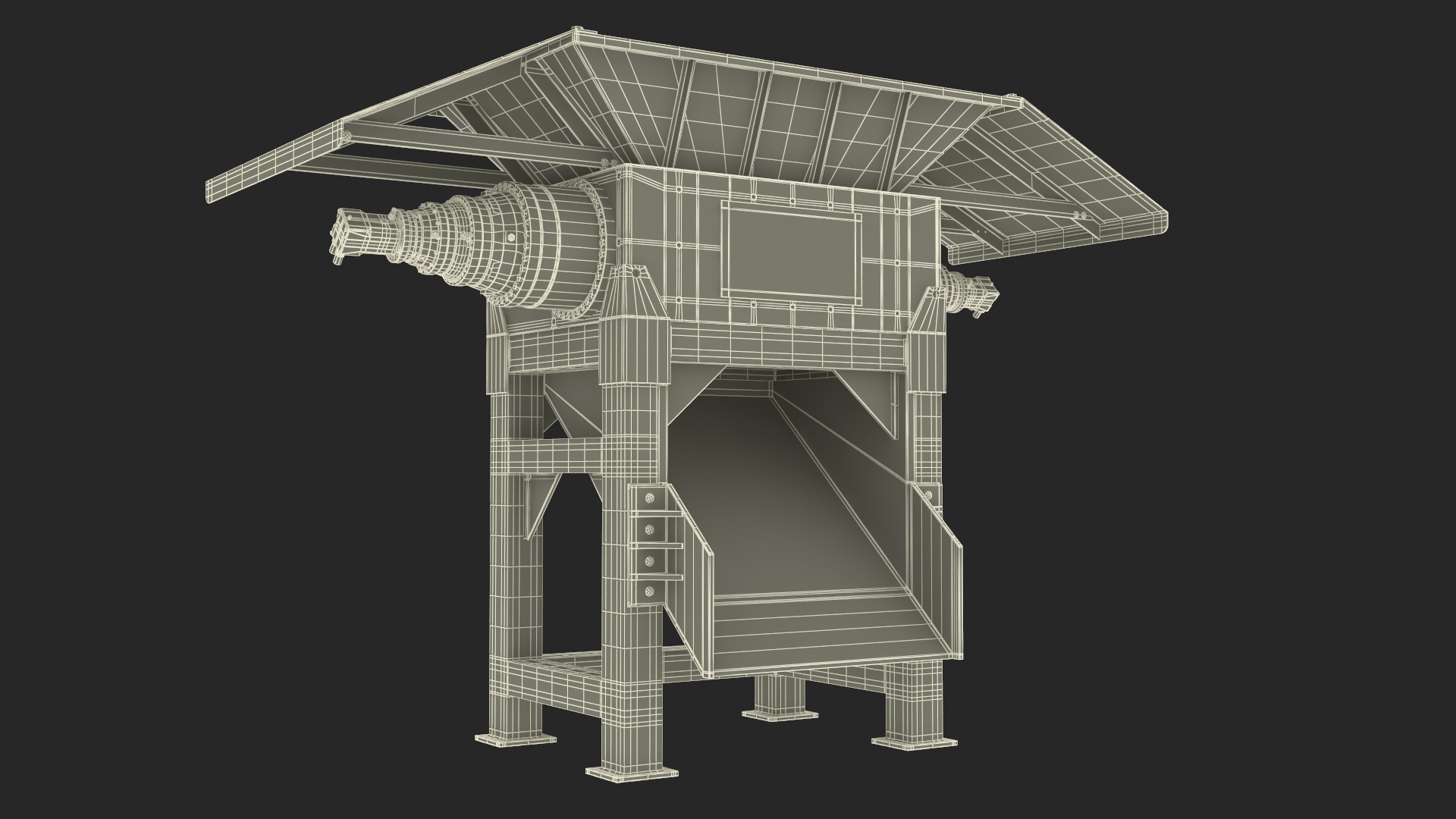 3D Working Industrial Metal Shredder model