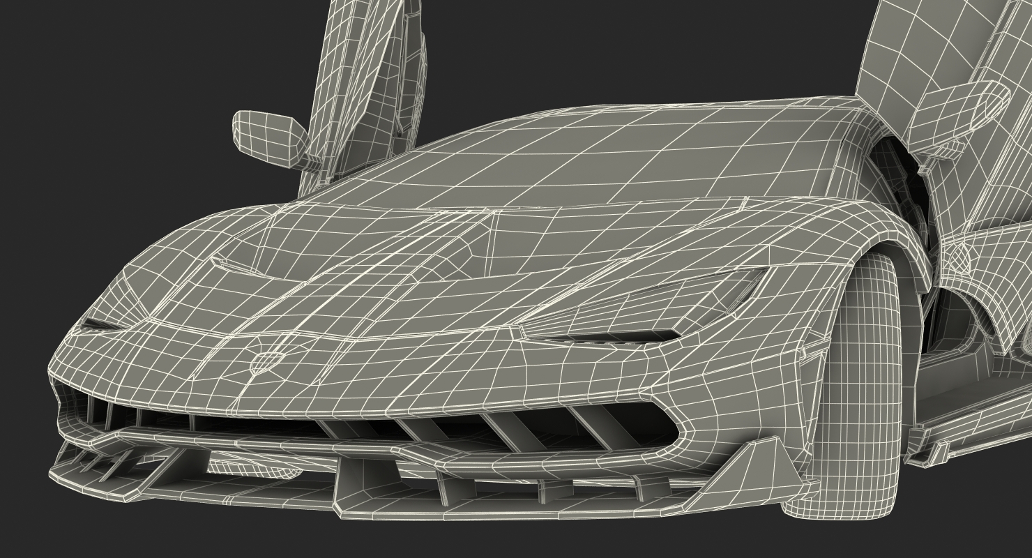 3D Hypercar Lamborghini Centenario 2017 Rigged model