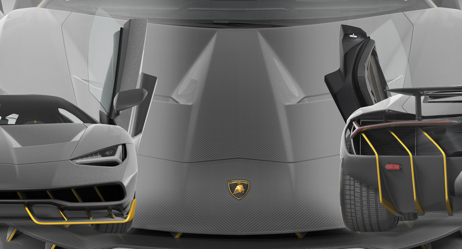 3D Hypercar Lamborghini Centenario 2017 Rigged model