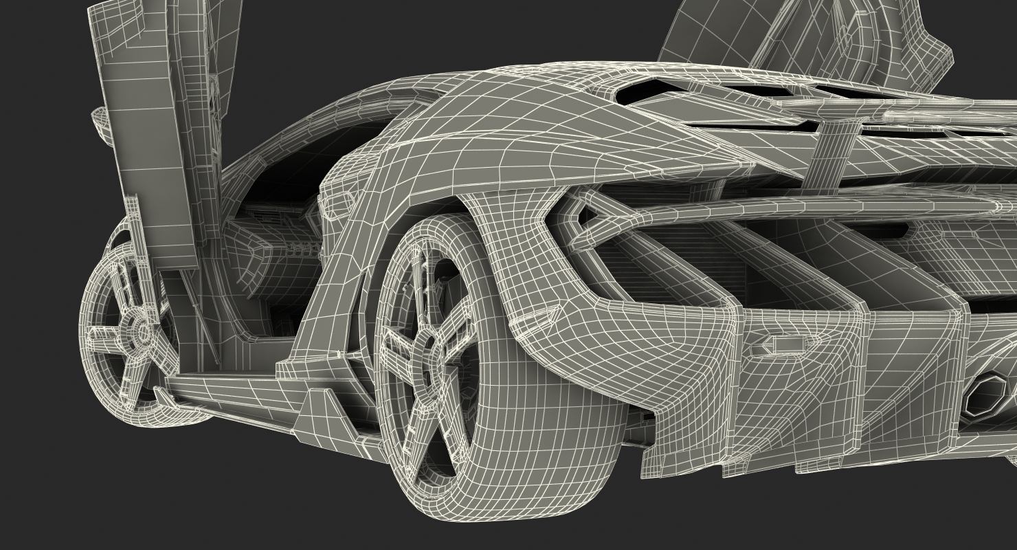 3D Hypercar Lamborghini Centenario 2017 Rigged model