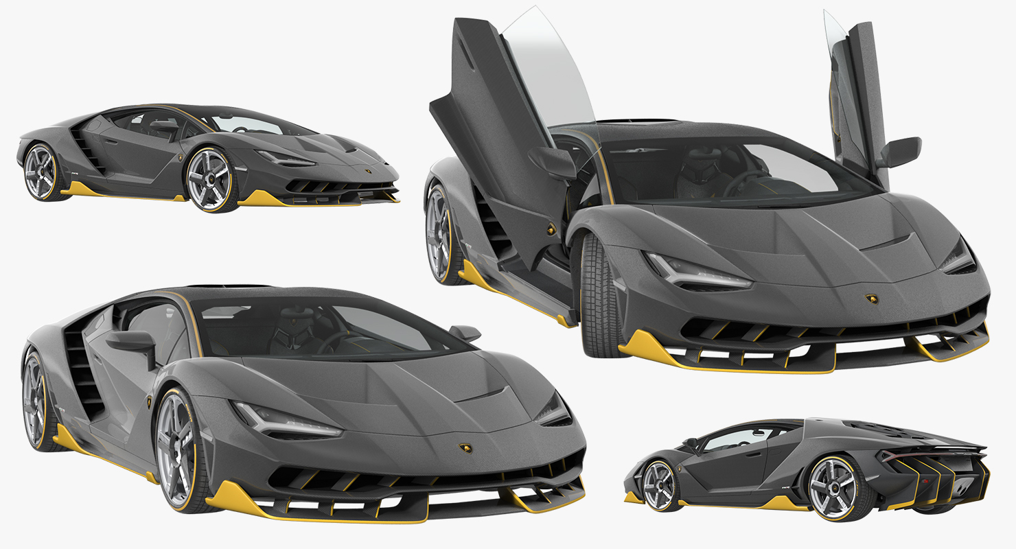 3D Hypercar Lamborghini Centenario 2017 Rigged model