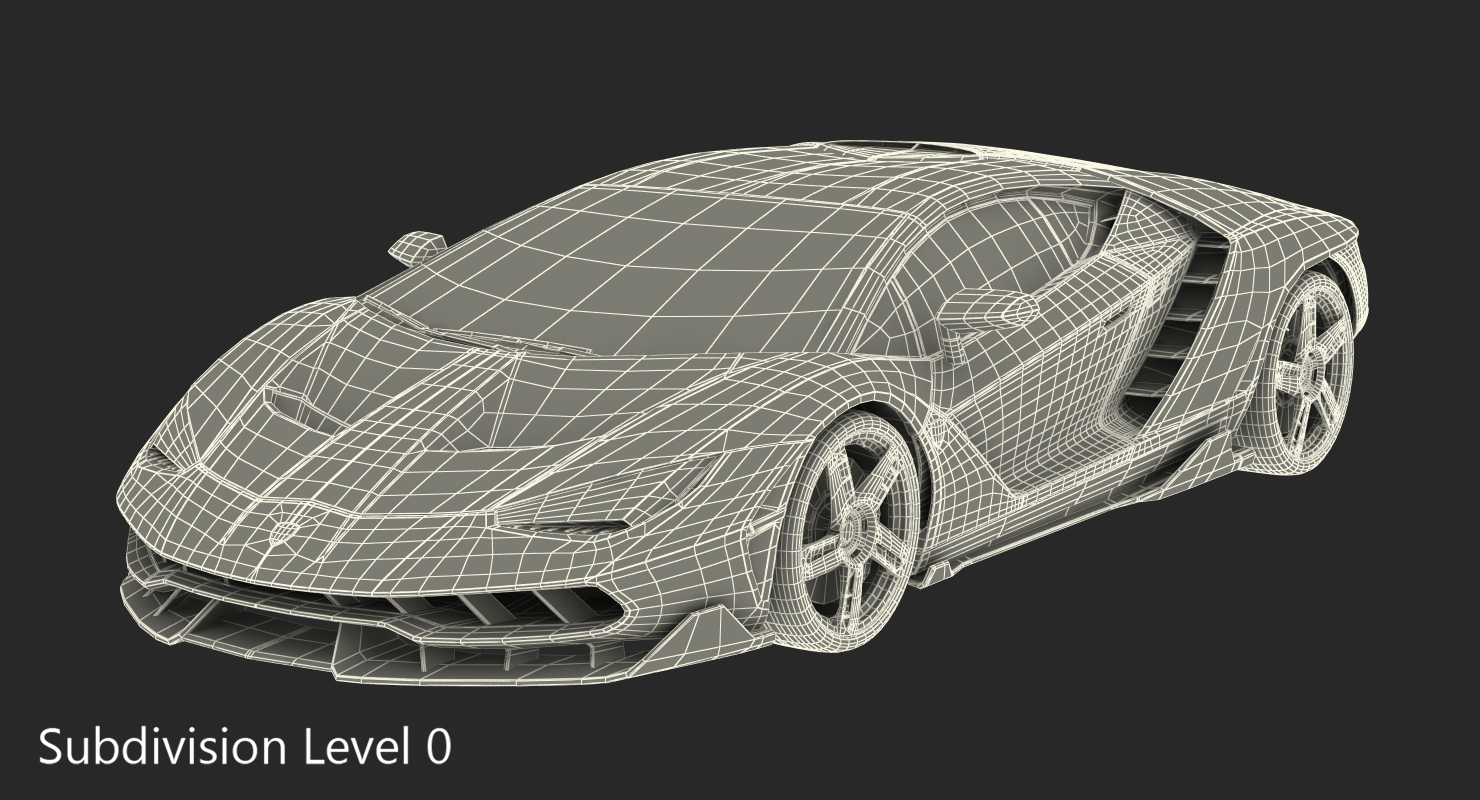 3D Hypercar Lamborghini Centenario 2017 Rigged model