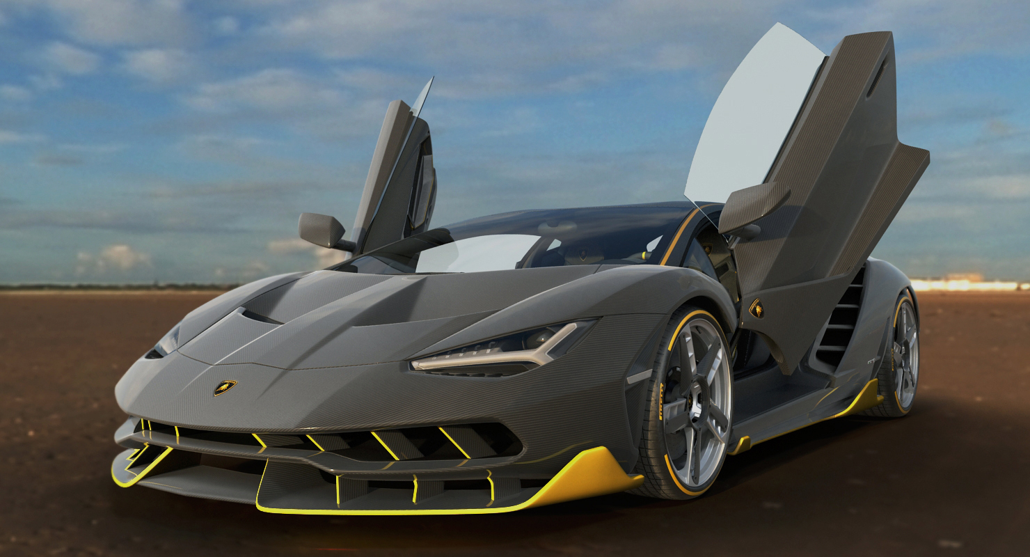 3D Hypercar Lamborghini Centenario 2017 Rigged model