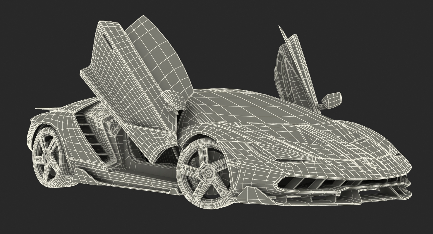 3D Hypercar Lamborghini Centenario 2017 Rigged model