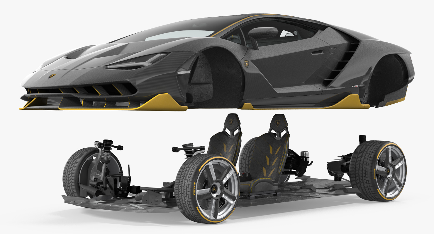 3D Hypercar Lamborghini Centenario 2017 Rigged model