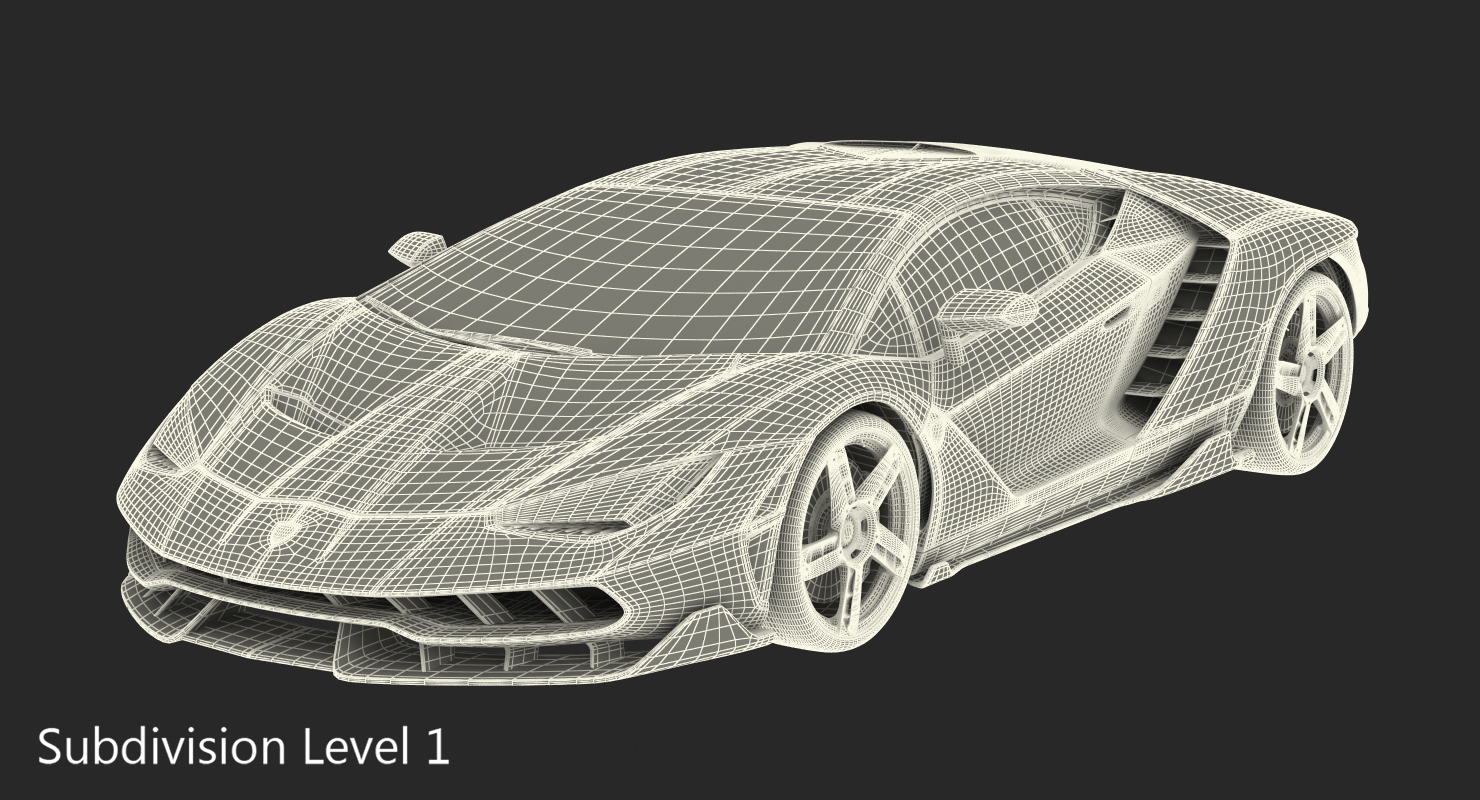 3D Hypercar Lamborghini Centenario 2017 Rigged model