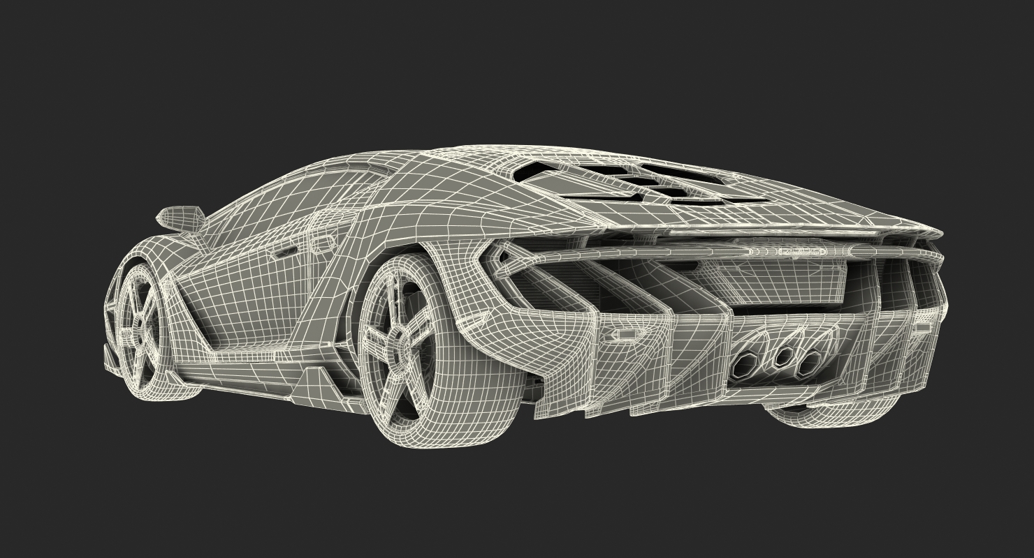 3D Hypercar Lamborghini Centenario 2017 Rigged model