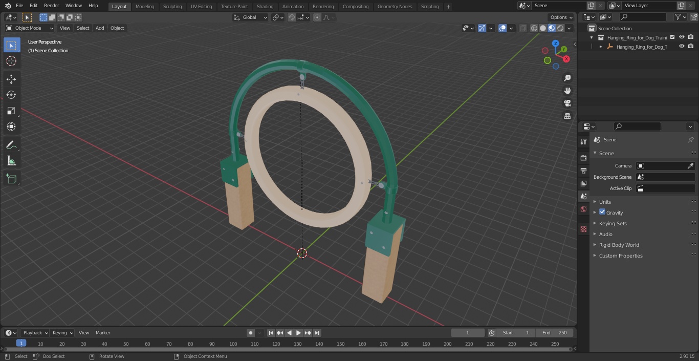 Hanging Ring for Dog Training Park 3D model