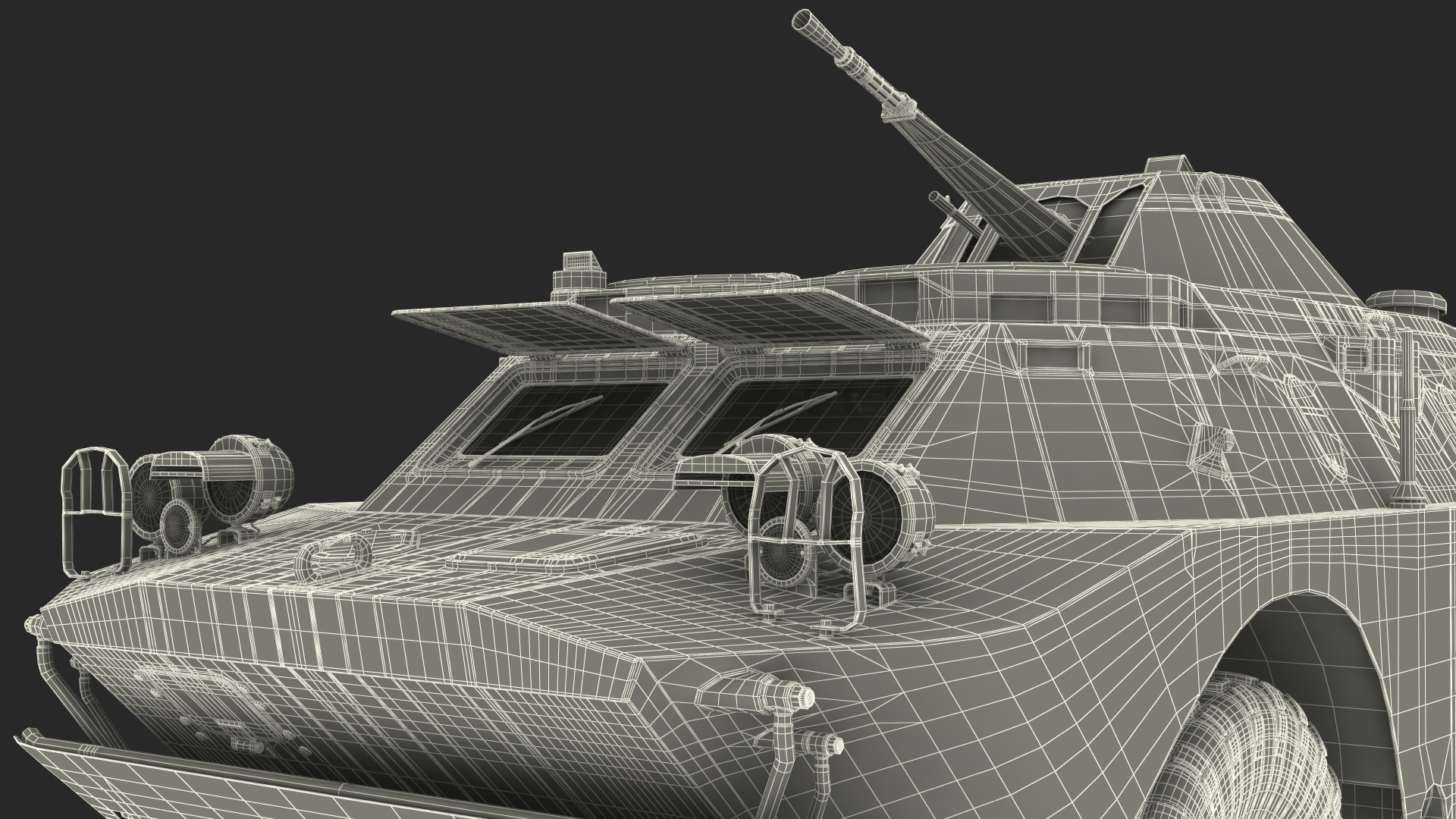 3D model BRDM 2 Amphibious Vehicle Yellow Simple Interior Rigged