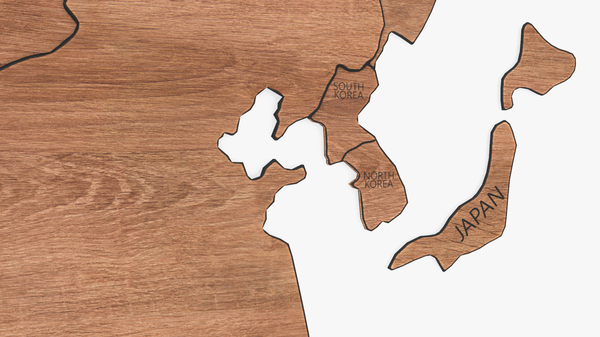 Wood Created World Map 3D