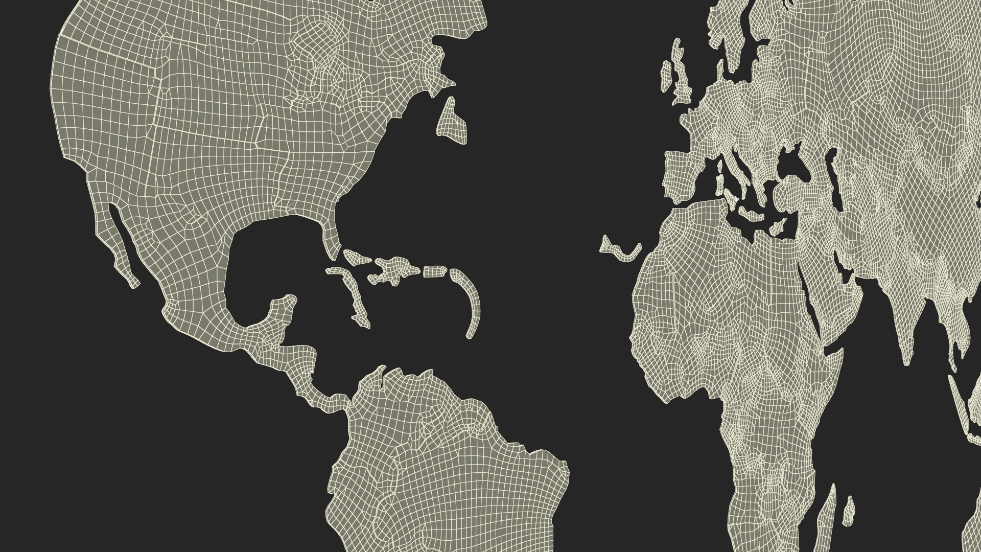 Wood Created World Map 3D