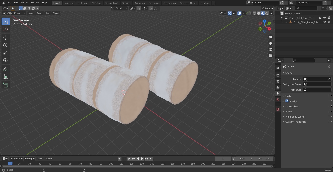 Empty Toilet Paper Tubes 3D model