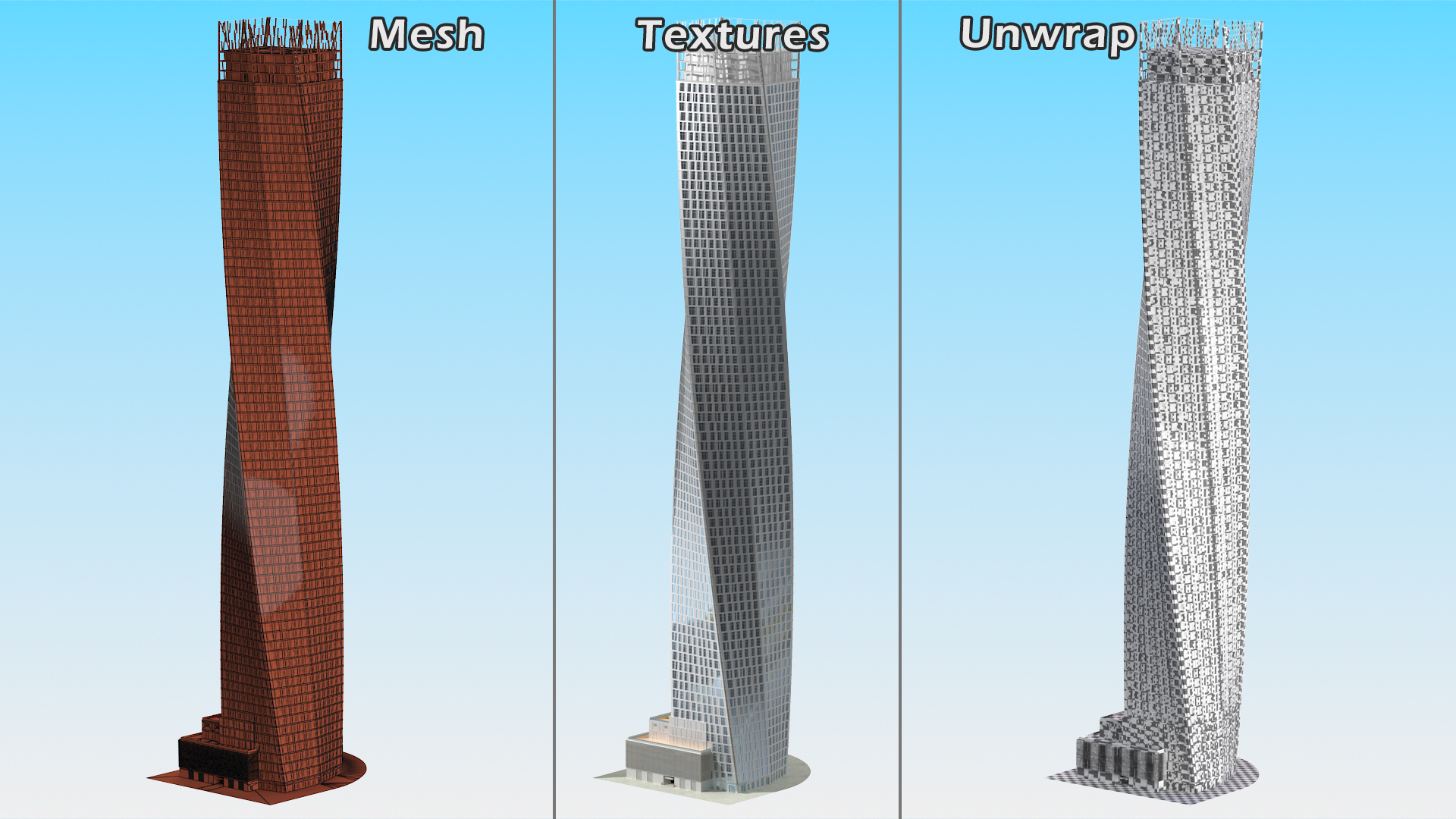 3D Twisted Skyscraper model