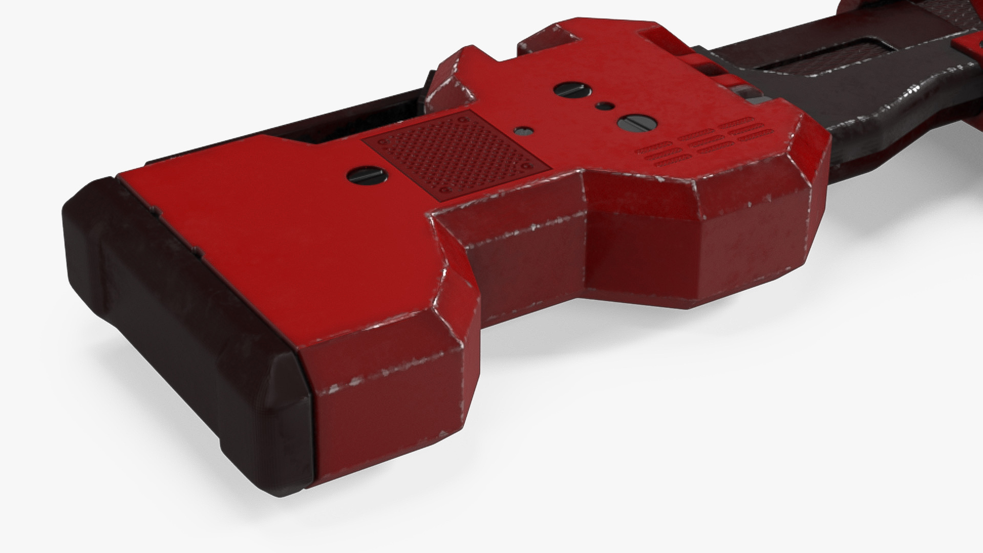 Futuristic Military Assault Rifle Red 3D