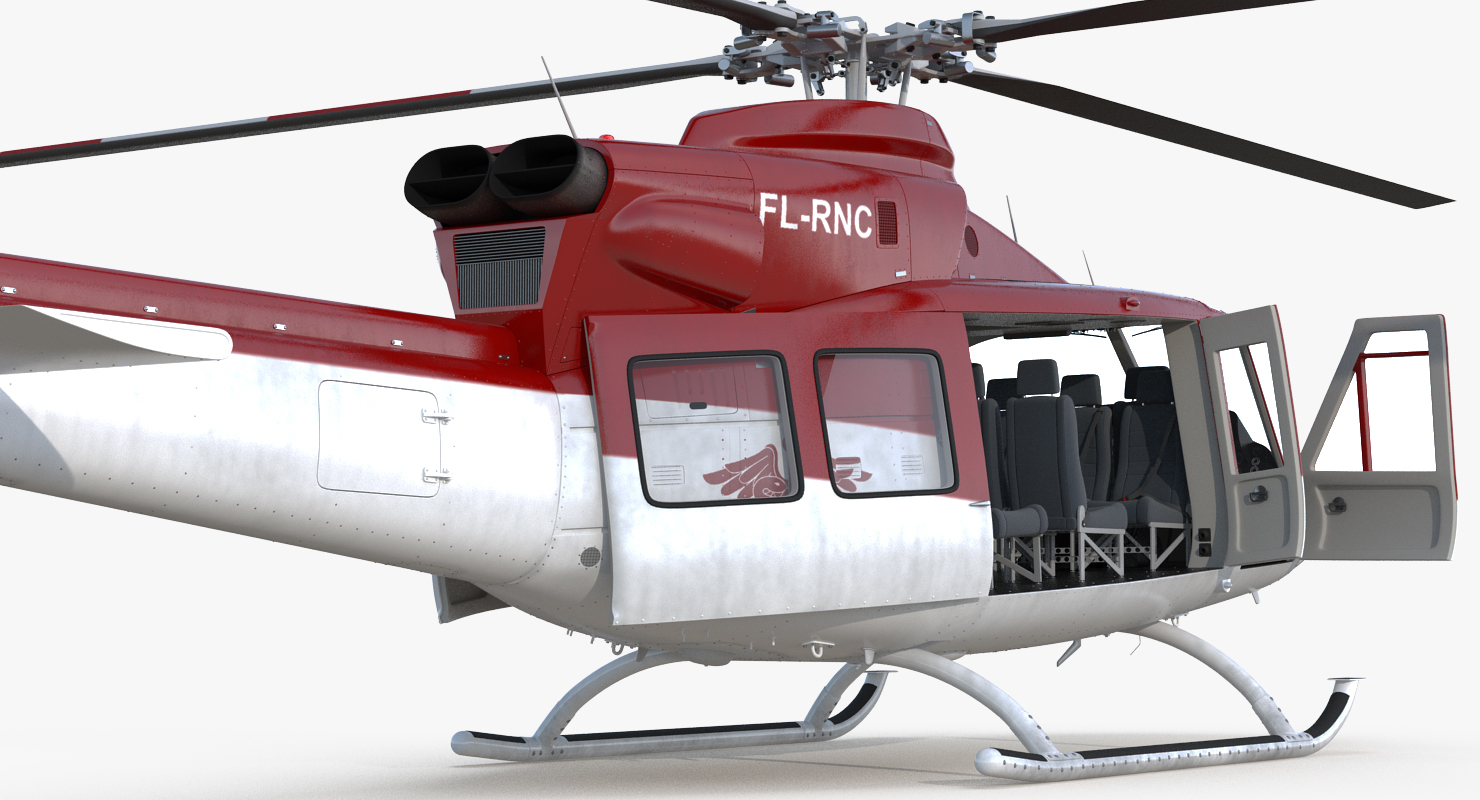 Bell 412 Medical Helicopter Rigged 3D model