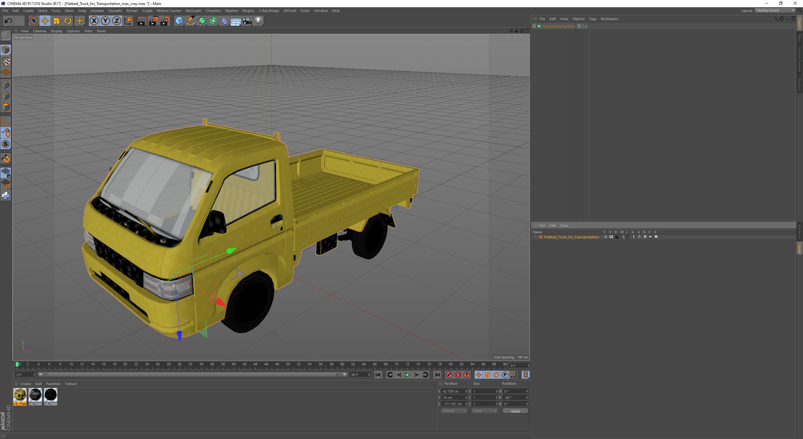 Flatbed Truck for Transportation 3D