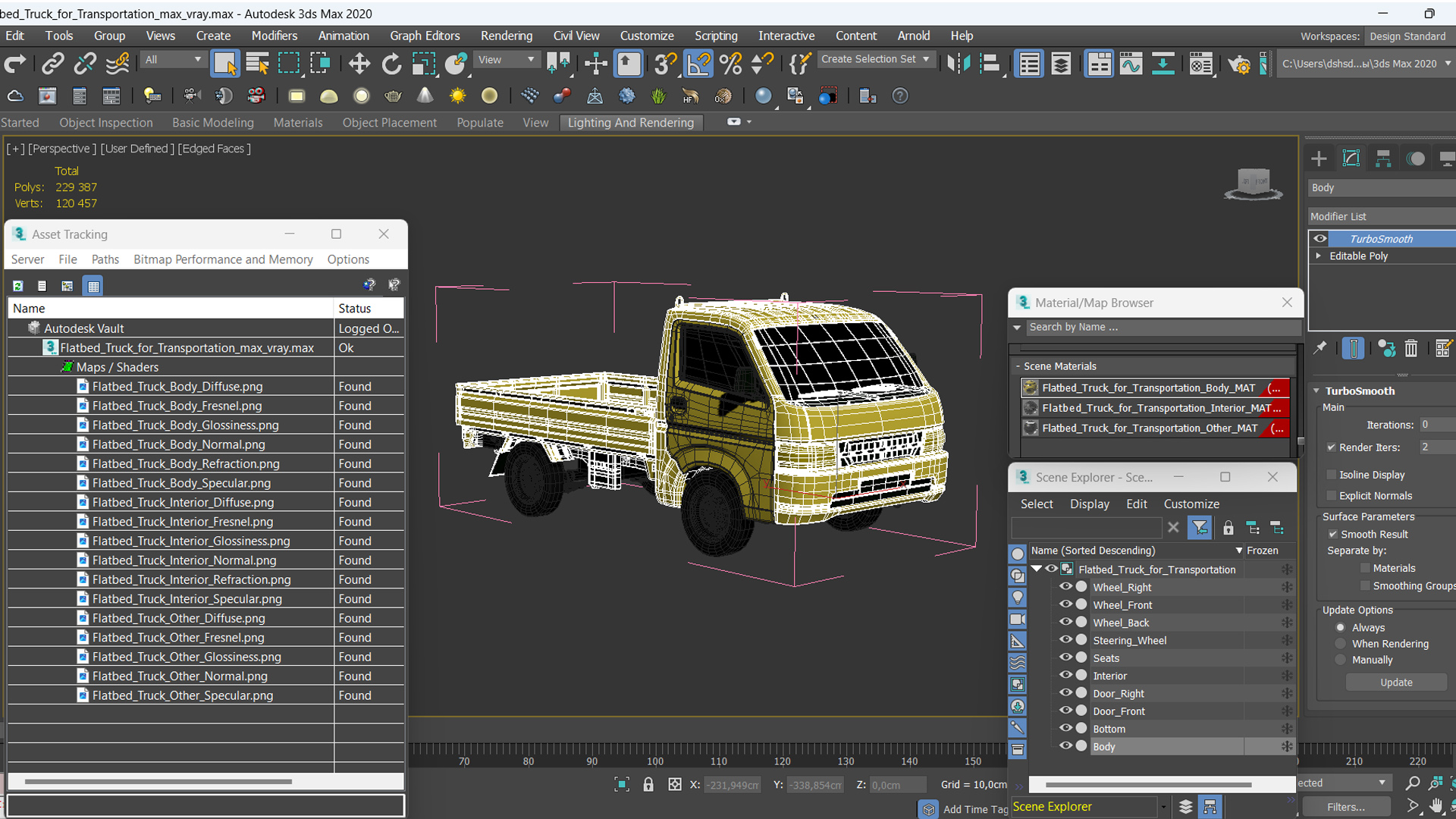 Flatbed Truck for Transportation 3D