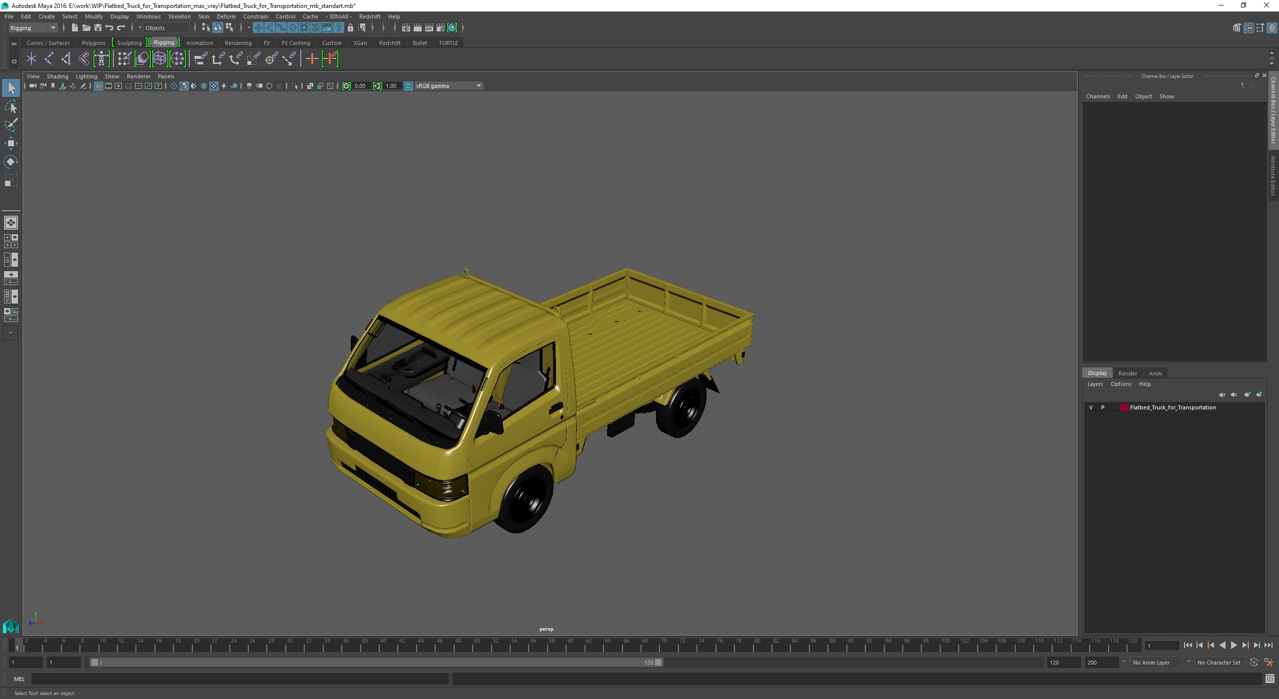 Flatbed Truck for Transportation 3D