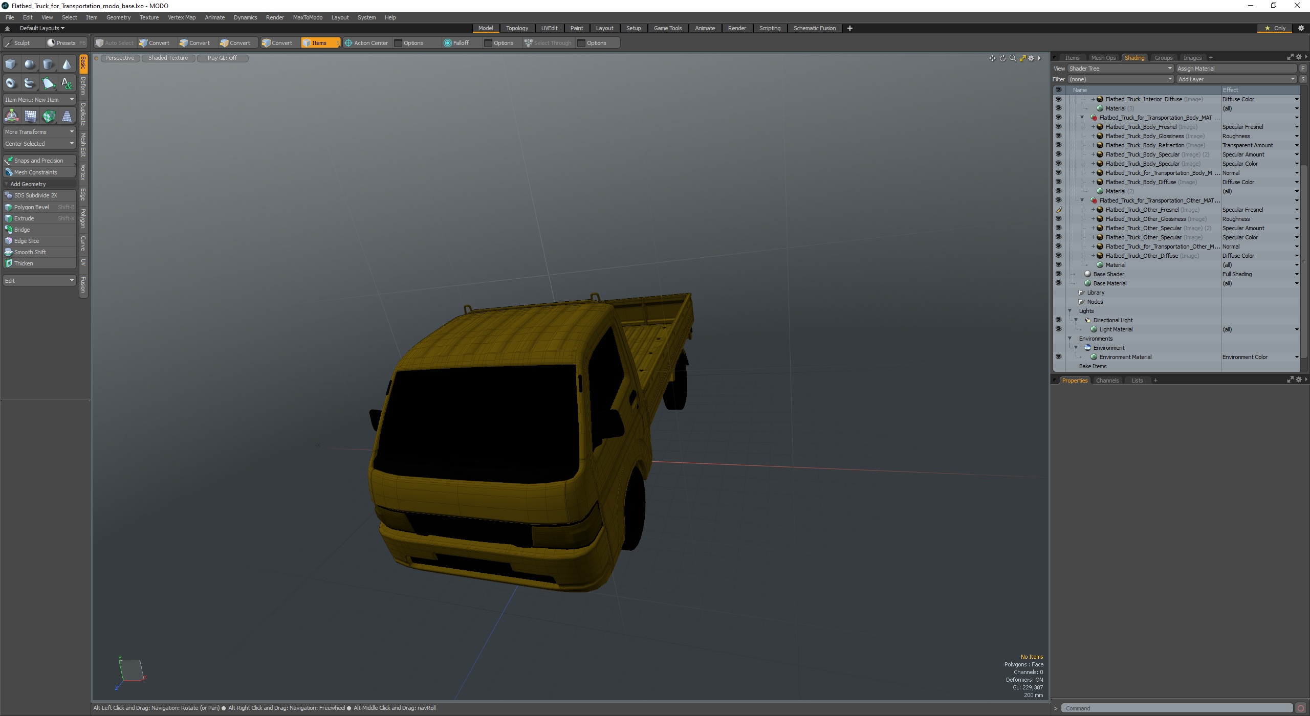 Flatbed Truck for Transportation 3D