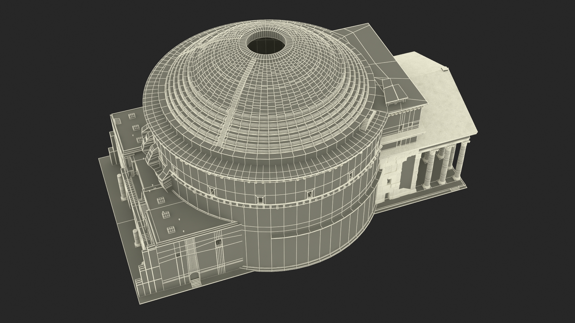 3D Ancient Roman Pantheon Building