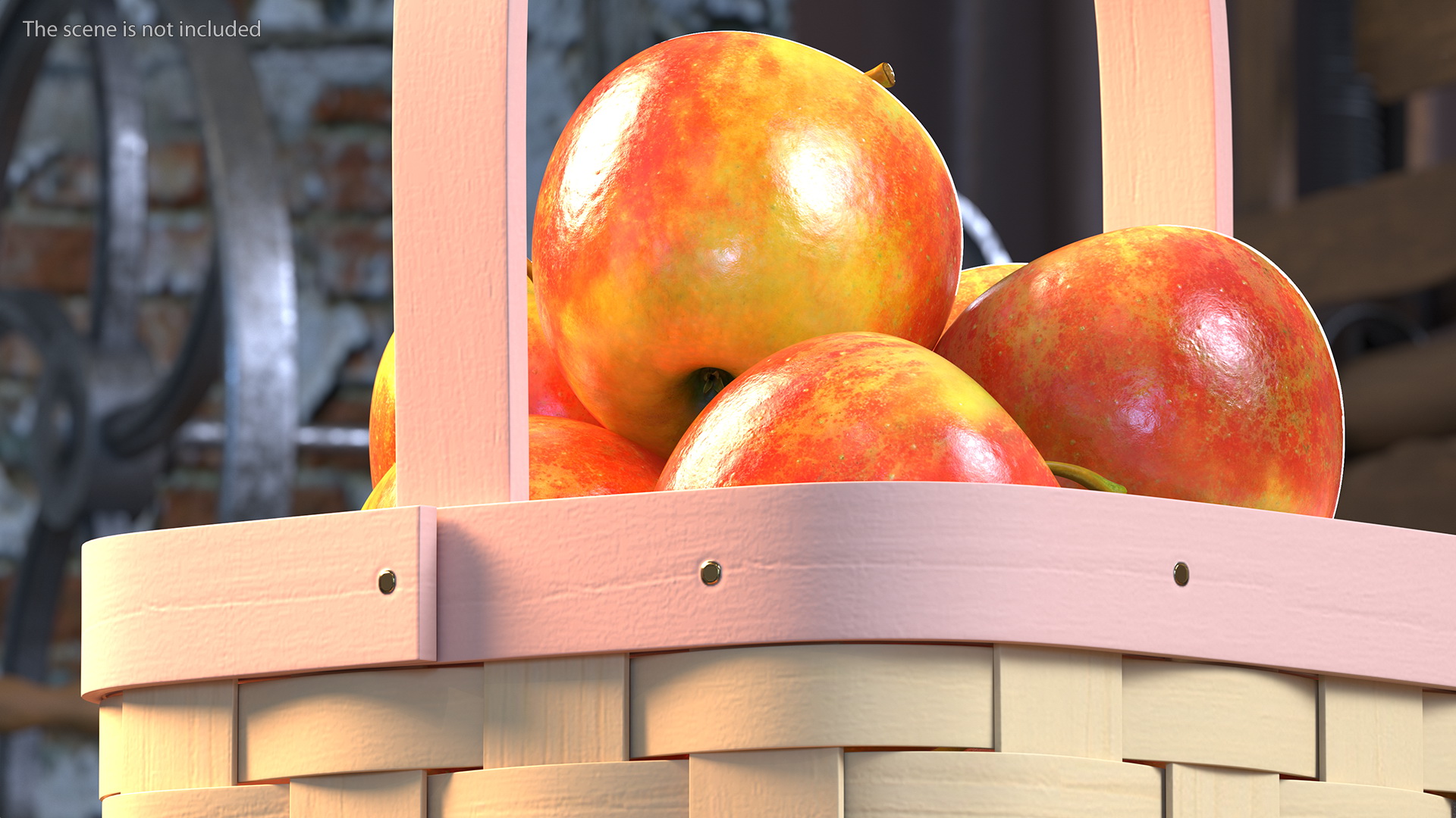 3D Basket with Apples model