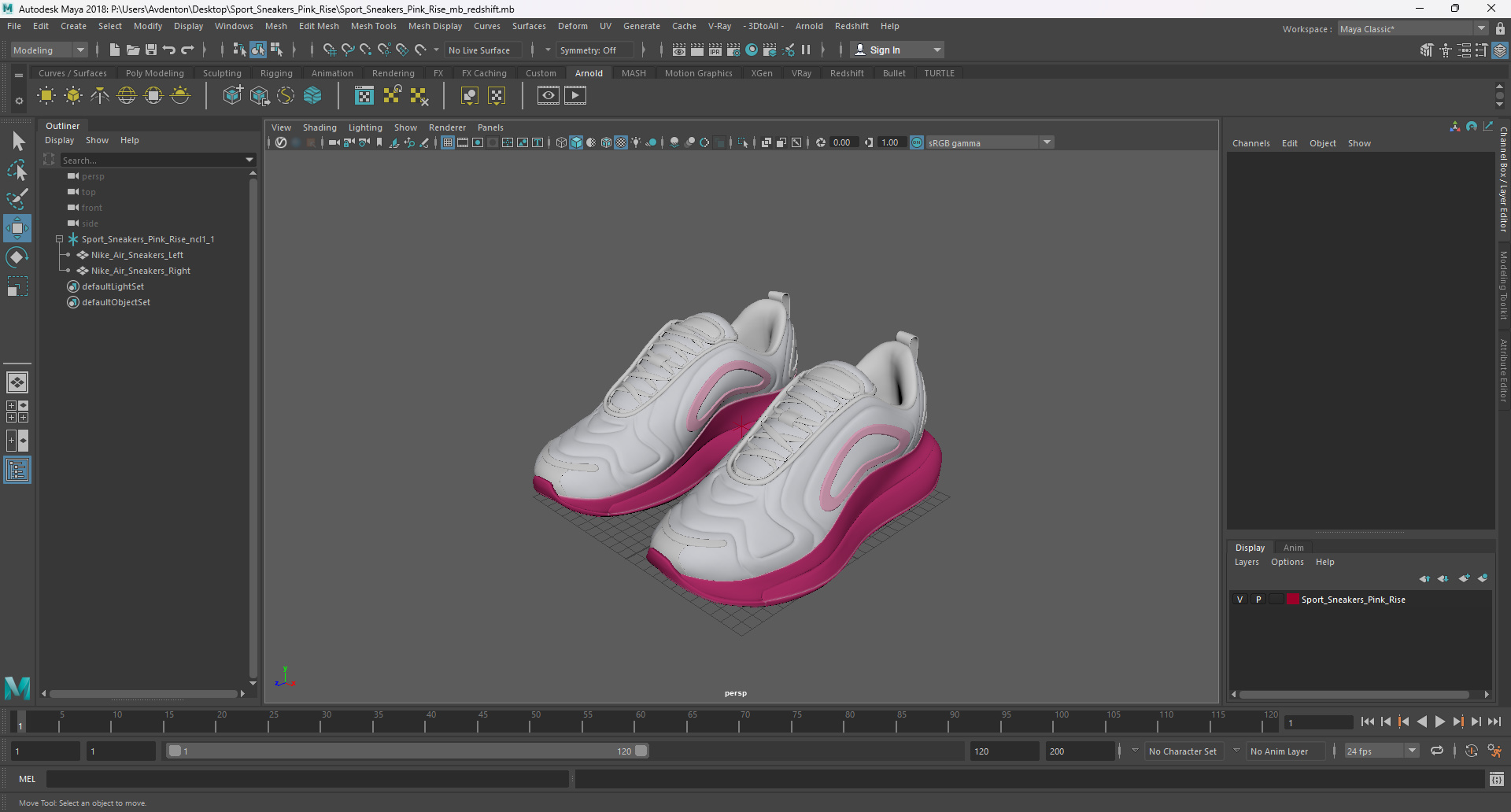 Sport Sneakers Pink Rise 3D model