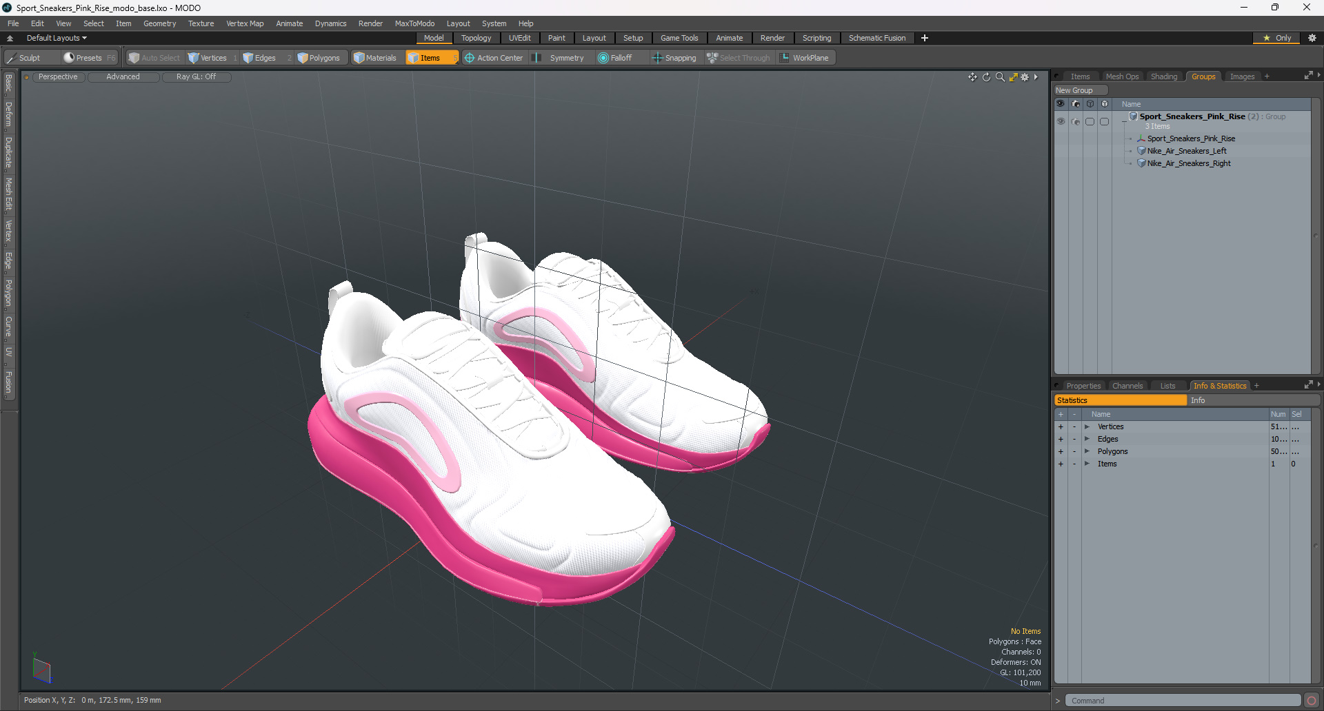 Sport Sneakers Pink Rise 3D model