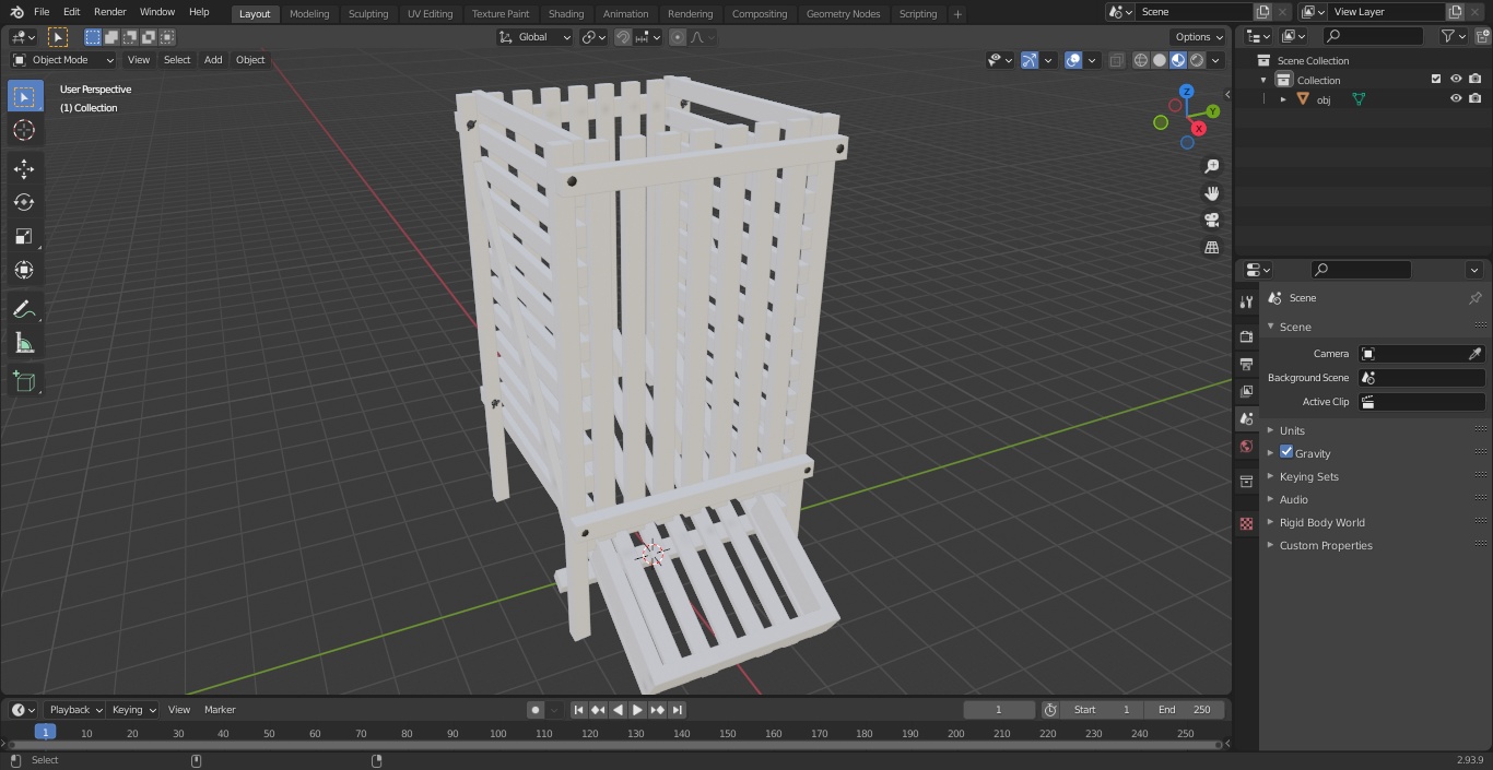 Wooden Vegetable Rack White 3D