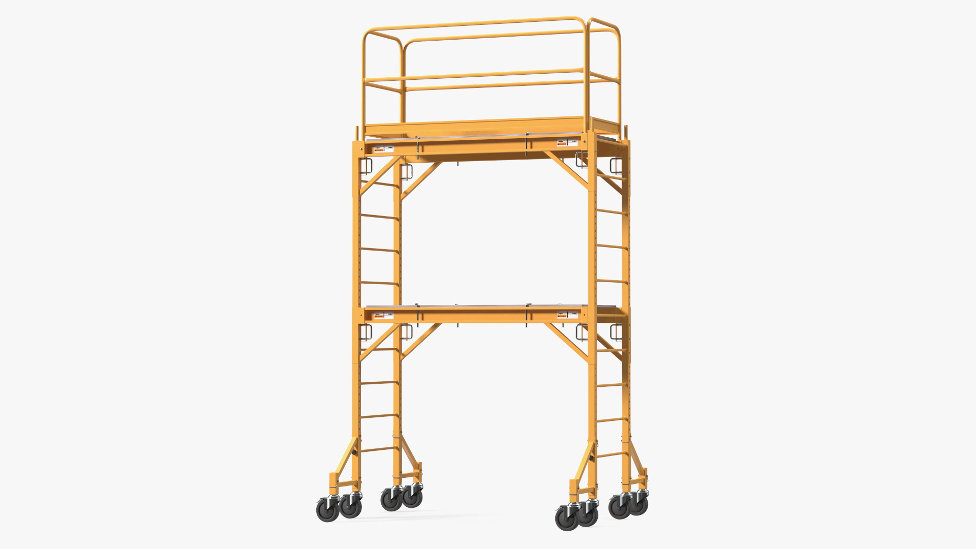 2 Story Rolling Scaffold Tower Yellow 3D