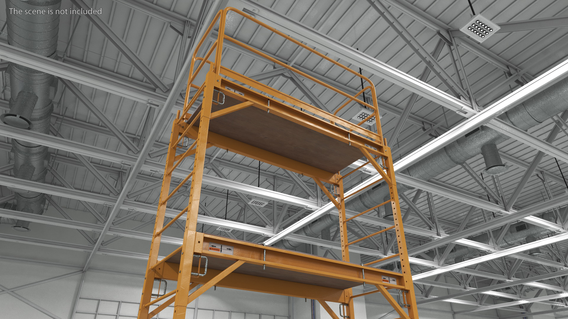 2 Story Rolling Scaffold Tower Yellow 3D