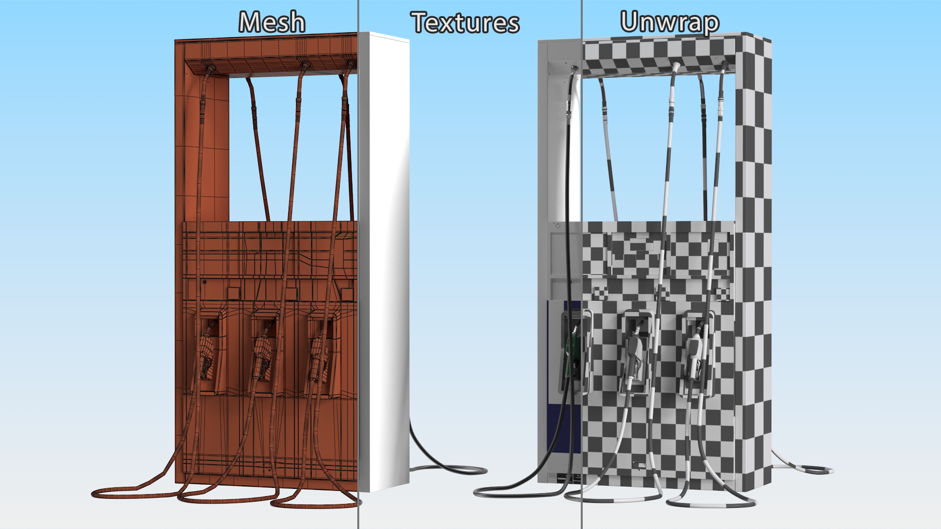 3D Gas Pump Blue model