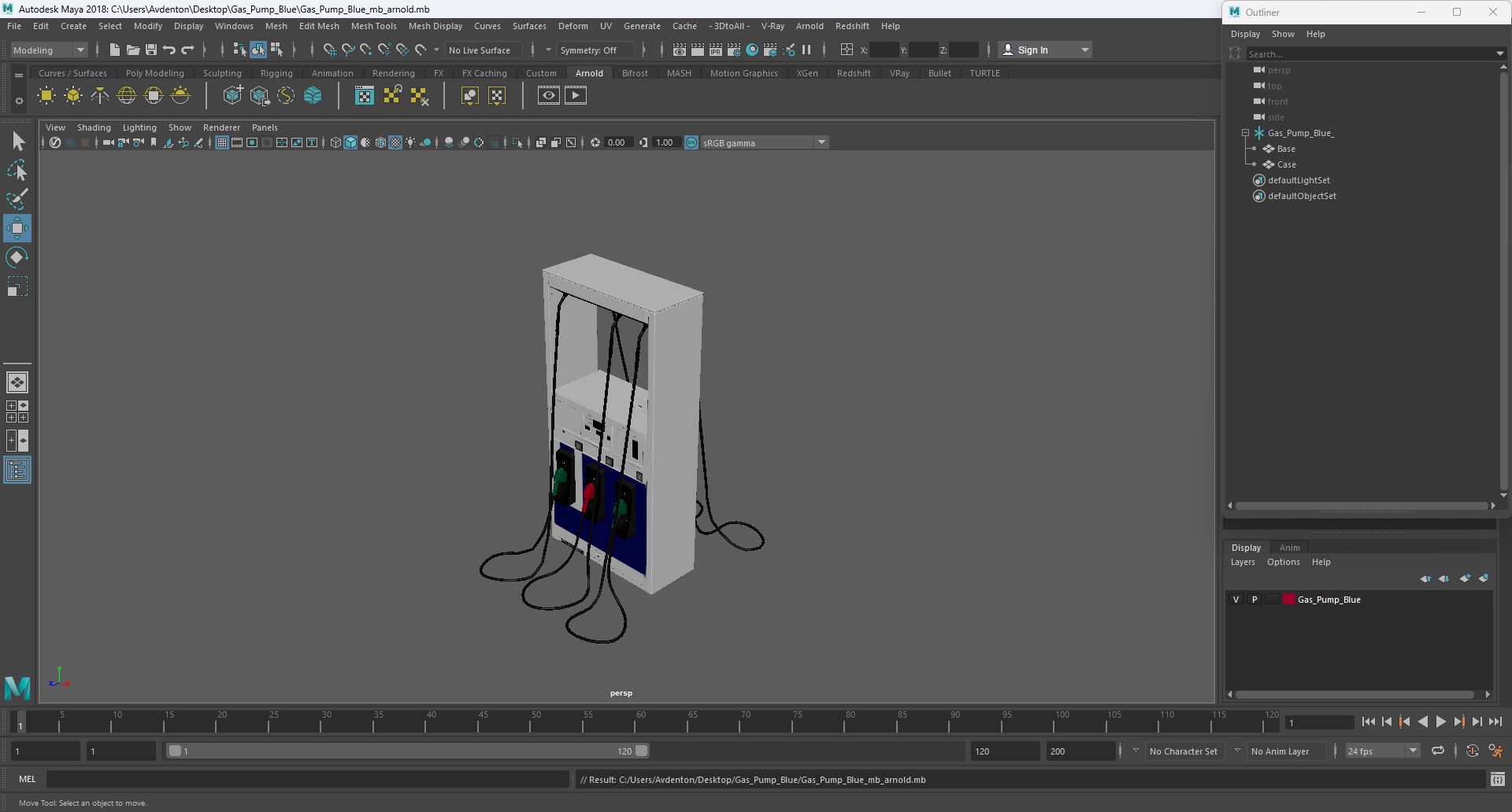 3D Gas Pump Blue model