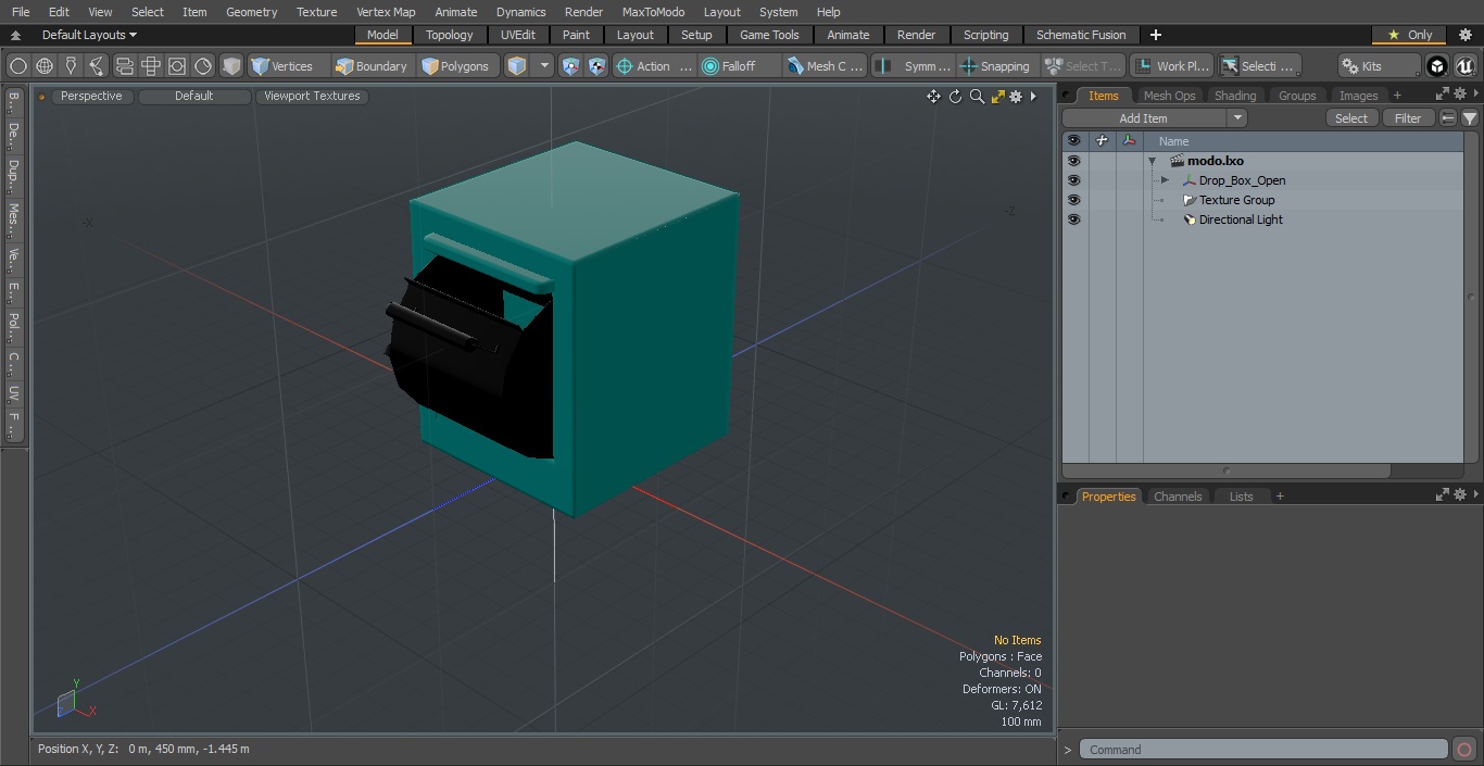 3D Drop Box Open model