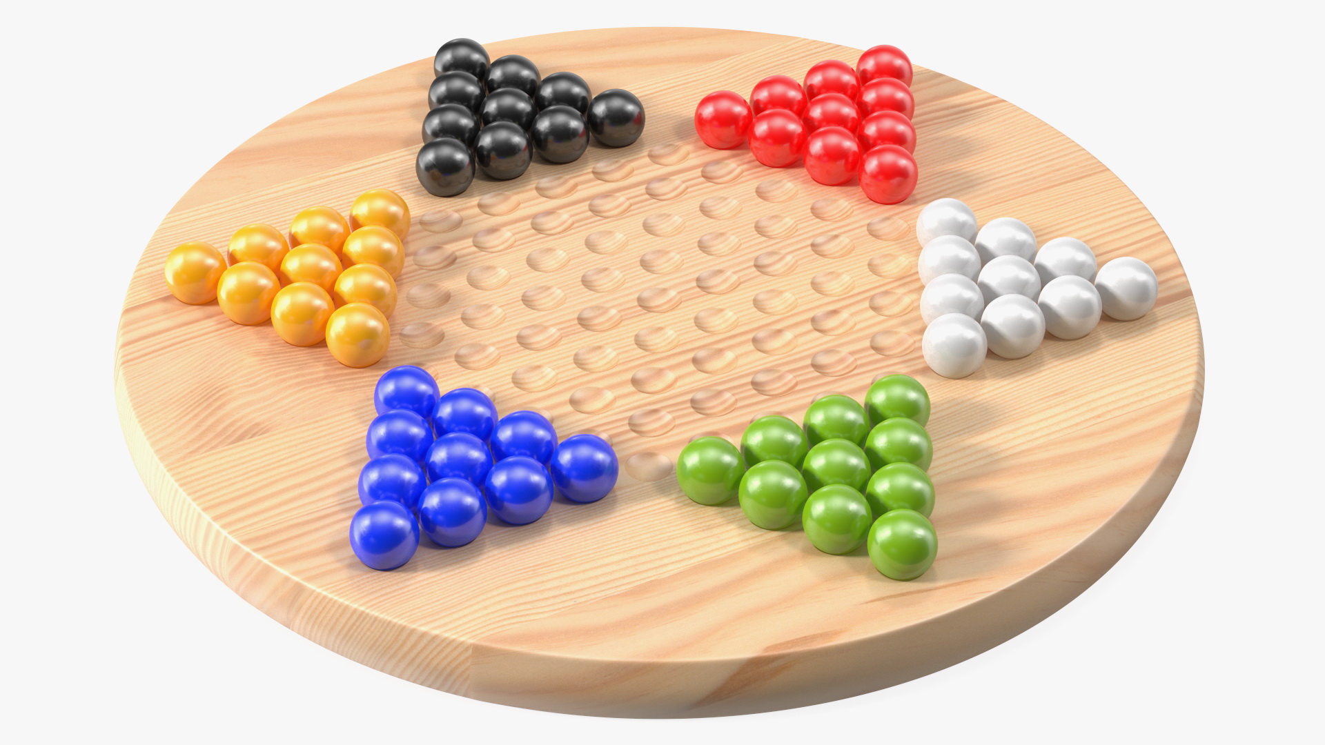 3D model Chinese Checkers Game with Glass Marbles