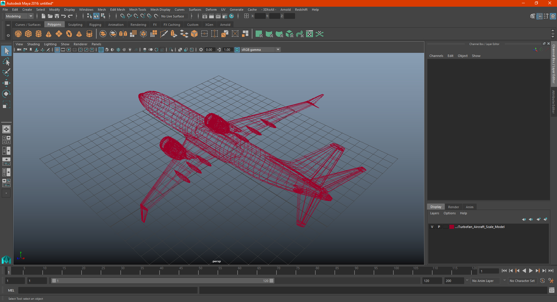 Turbofan Aircraft Scale Model 3D model