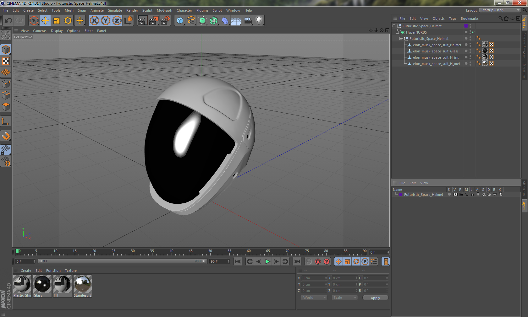 3D Futuristic Space Helmet model