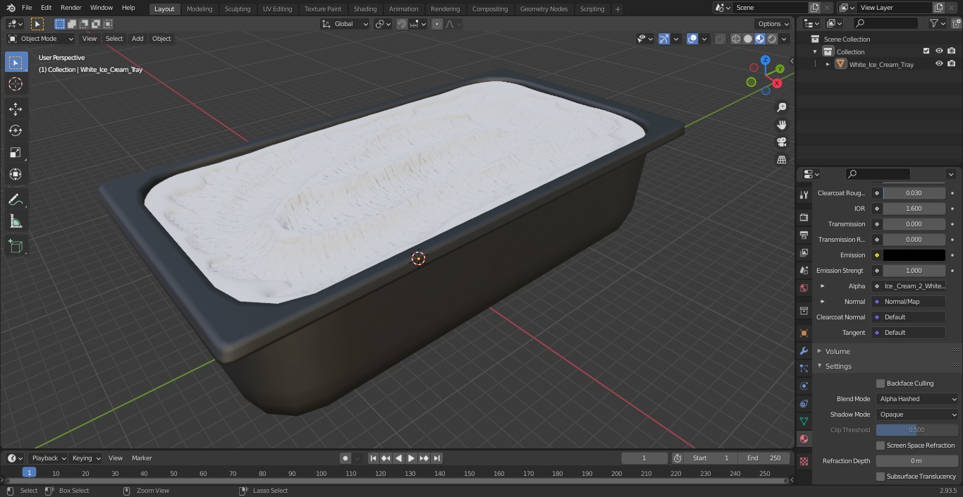 3D model White Ice Cream Tray