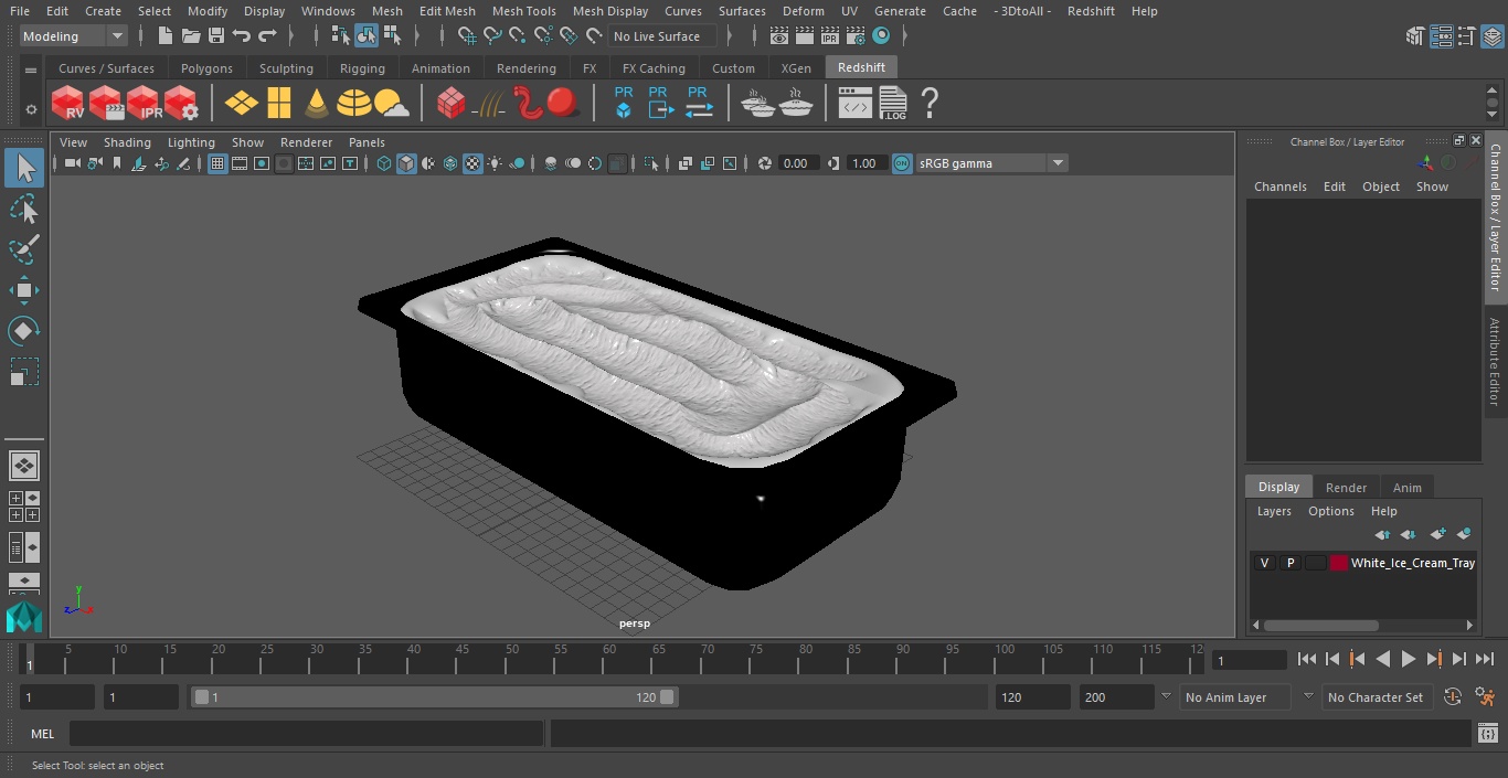 3D model White Ice Cream Tray