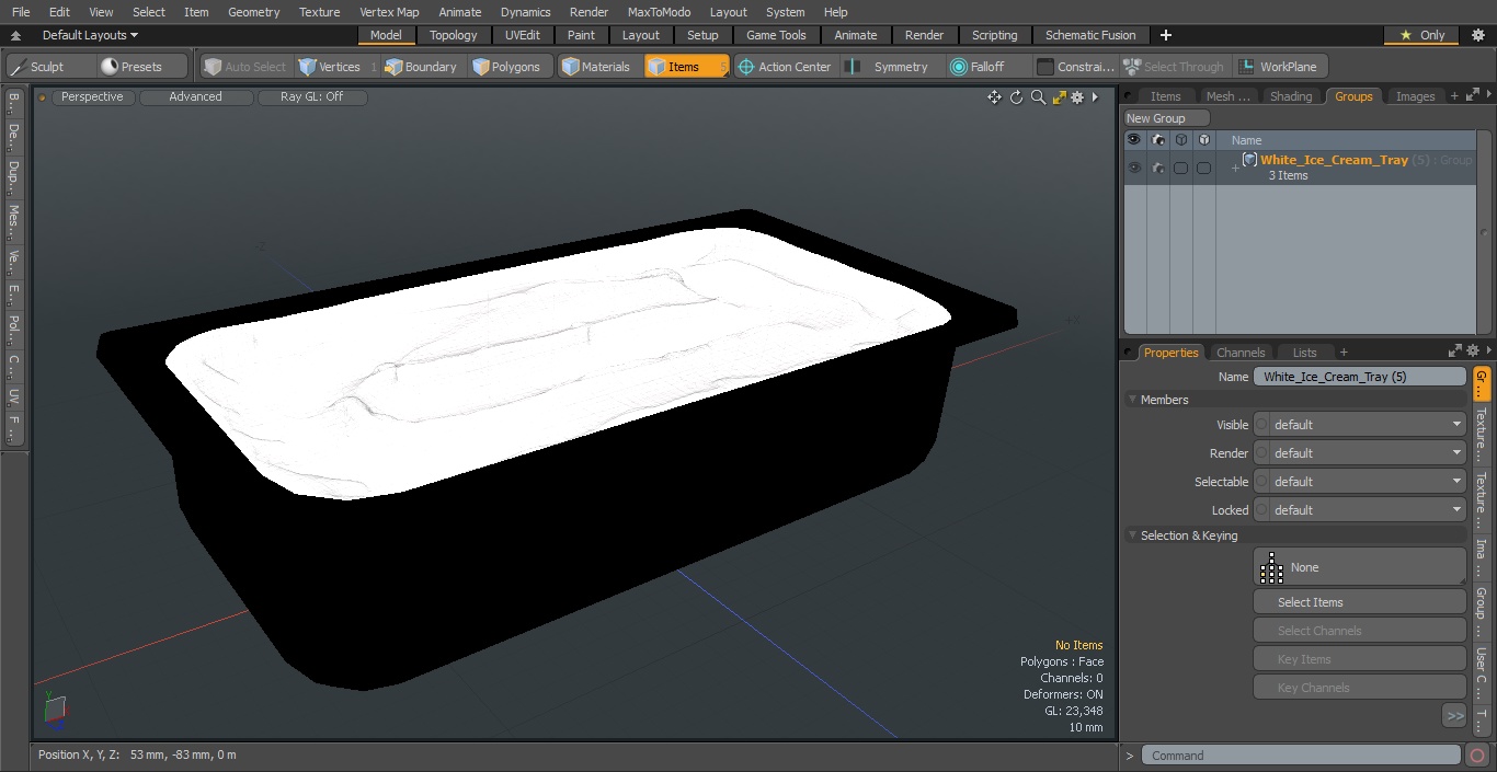 3D model White Ice Cream Tray