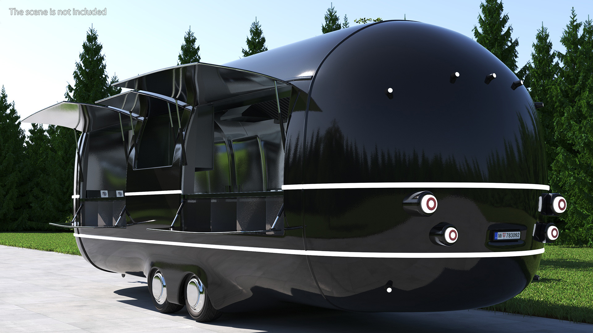 3D Food Truck Black