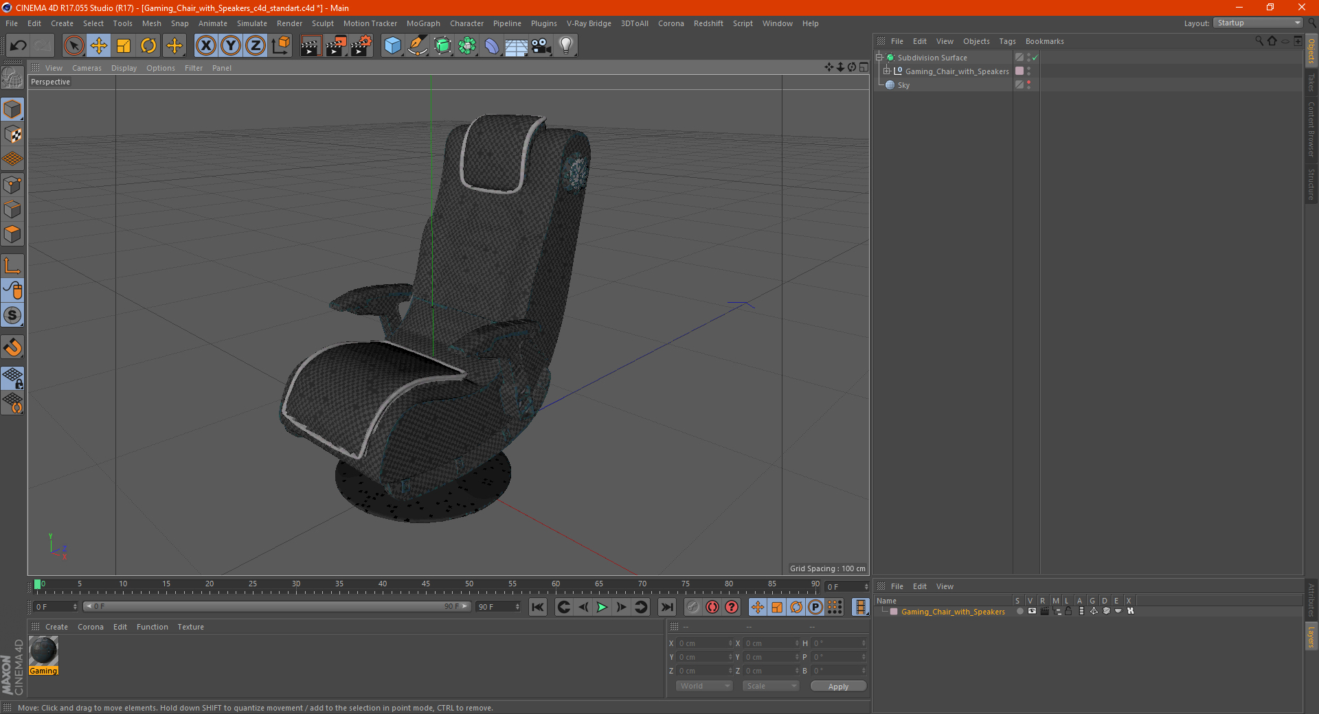 3D Gaming Chair with Speakers