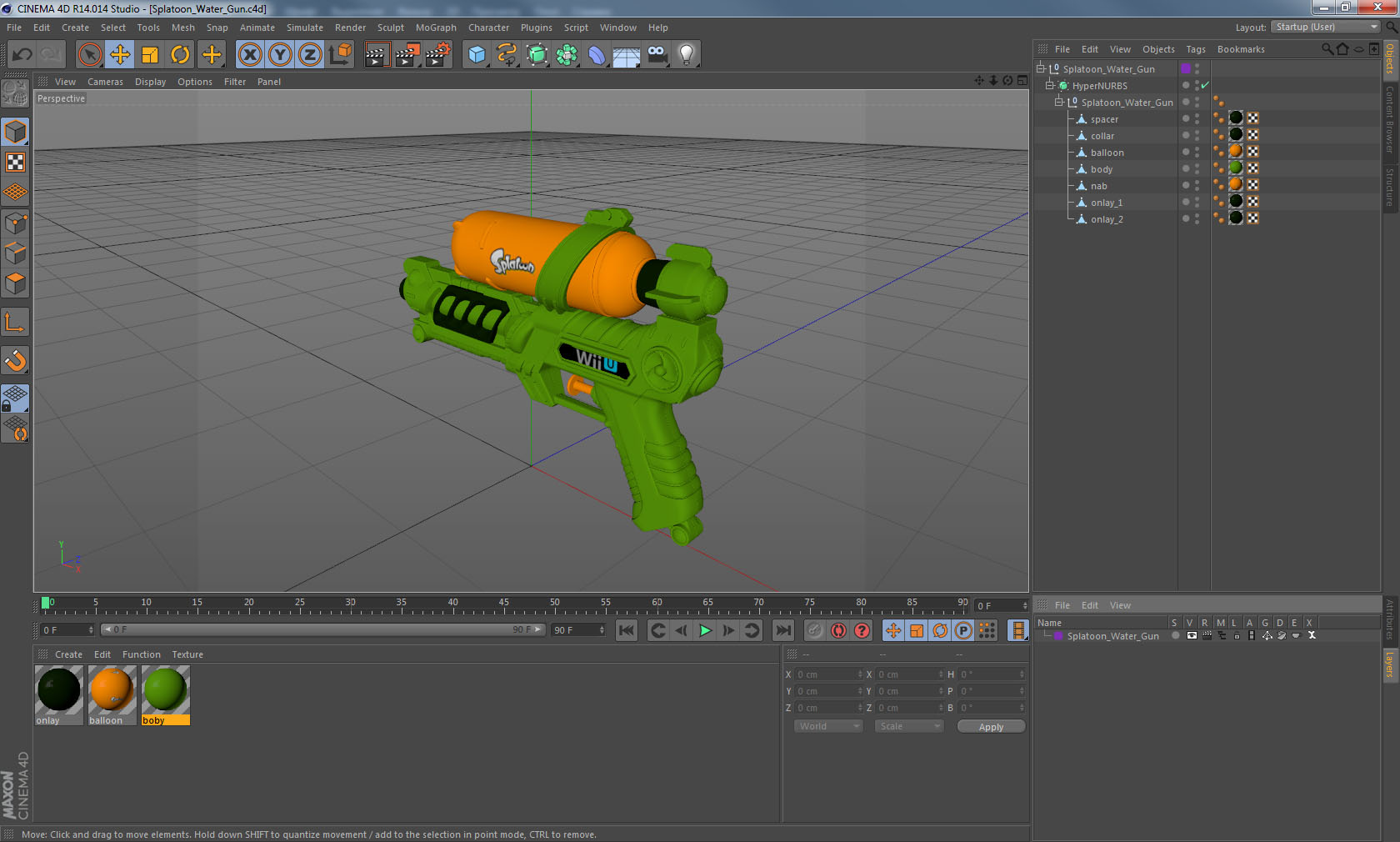 3D Splatoon Water Gun model