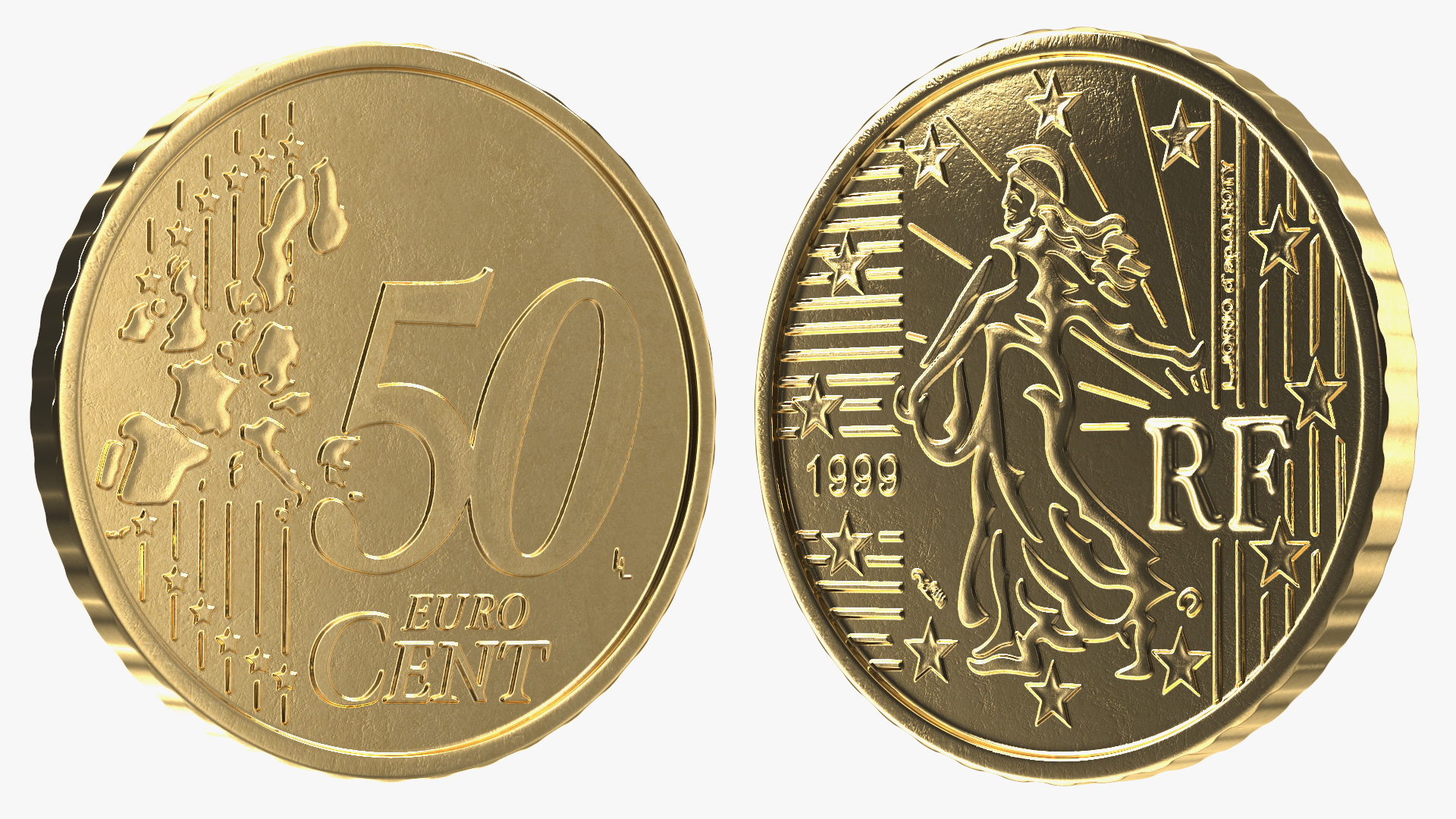 50 Euro Cent France 3D model