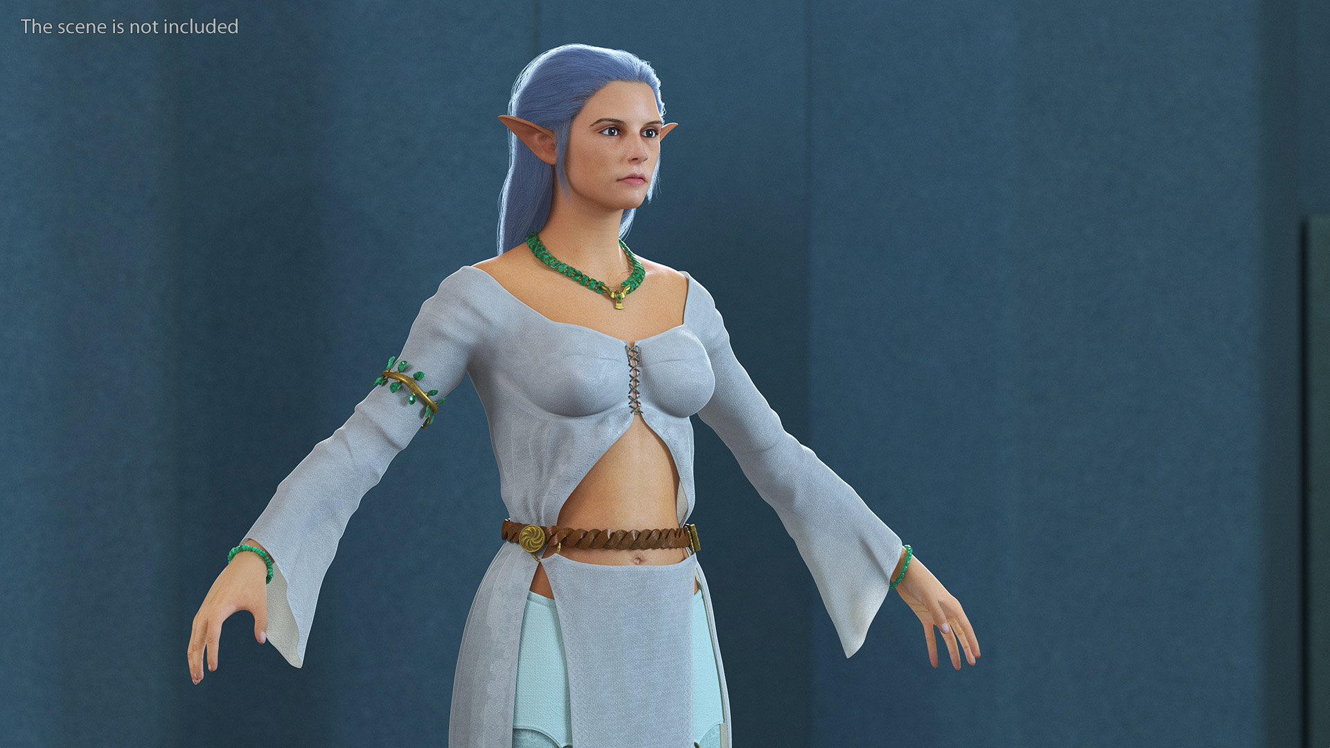 3D Elf Woman Fur model