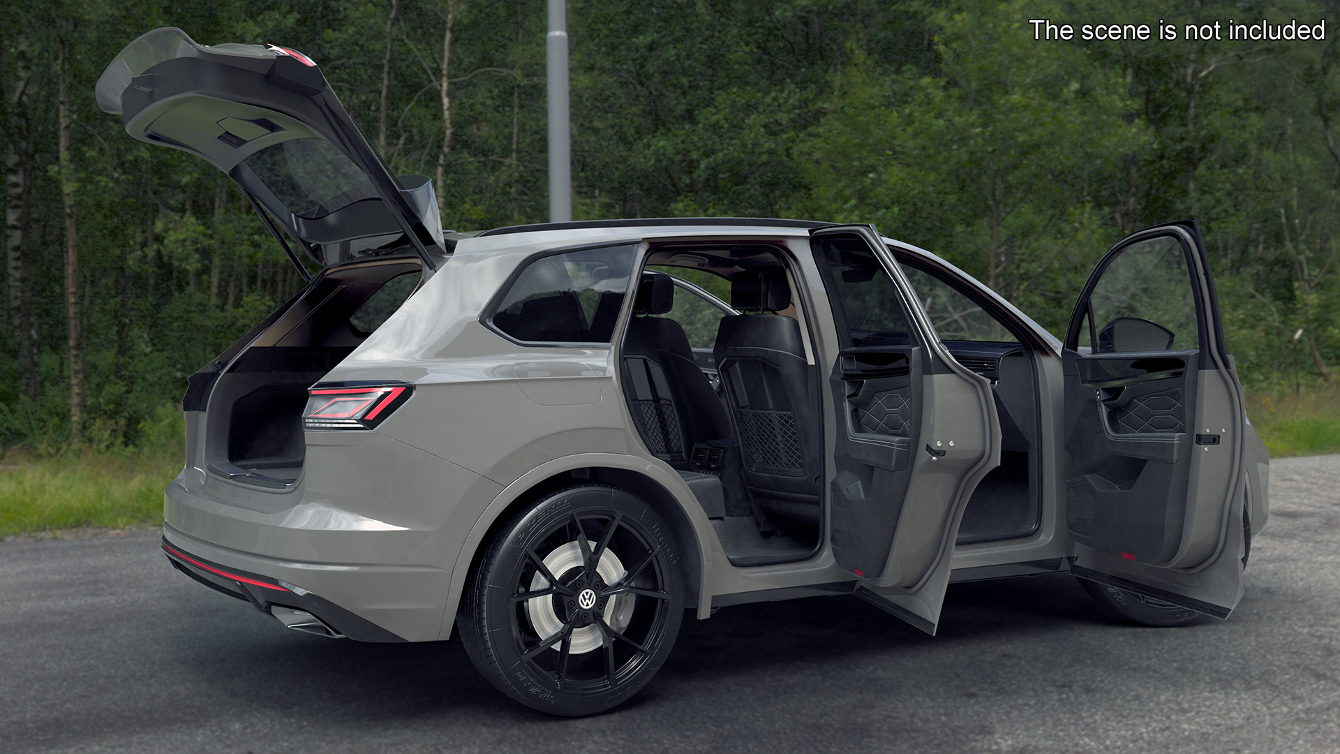 3D model Volkswagen Touareg 2024 Grey Rigged