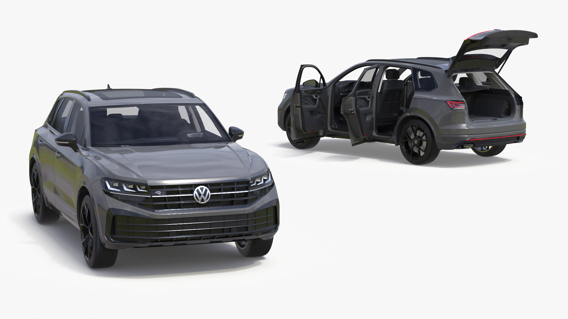 3D model Volkswagen Touareg 2024 Grey Rigged