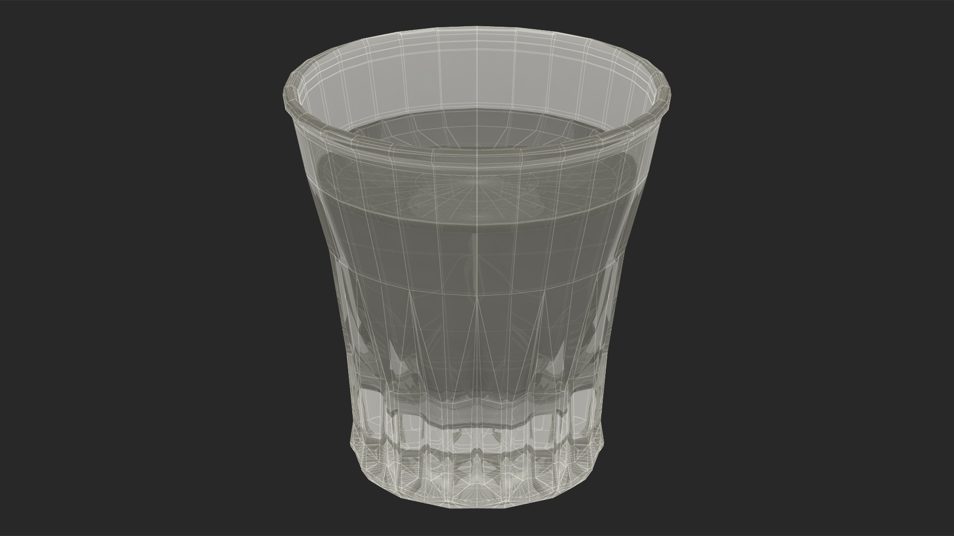 Faceted Glass of Vodka 3D