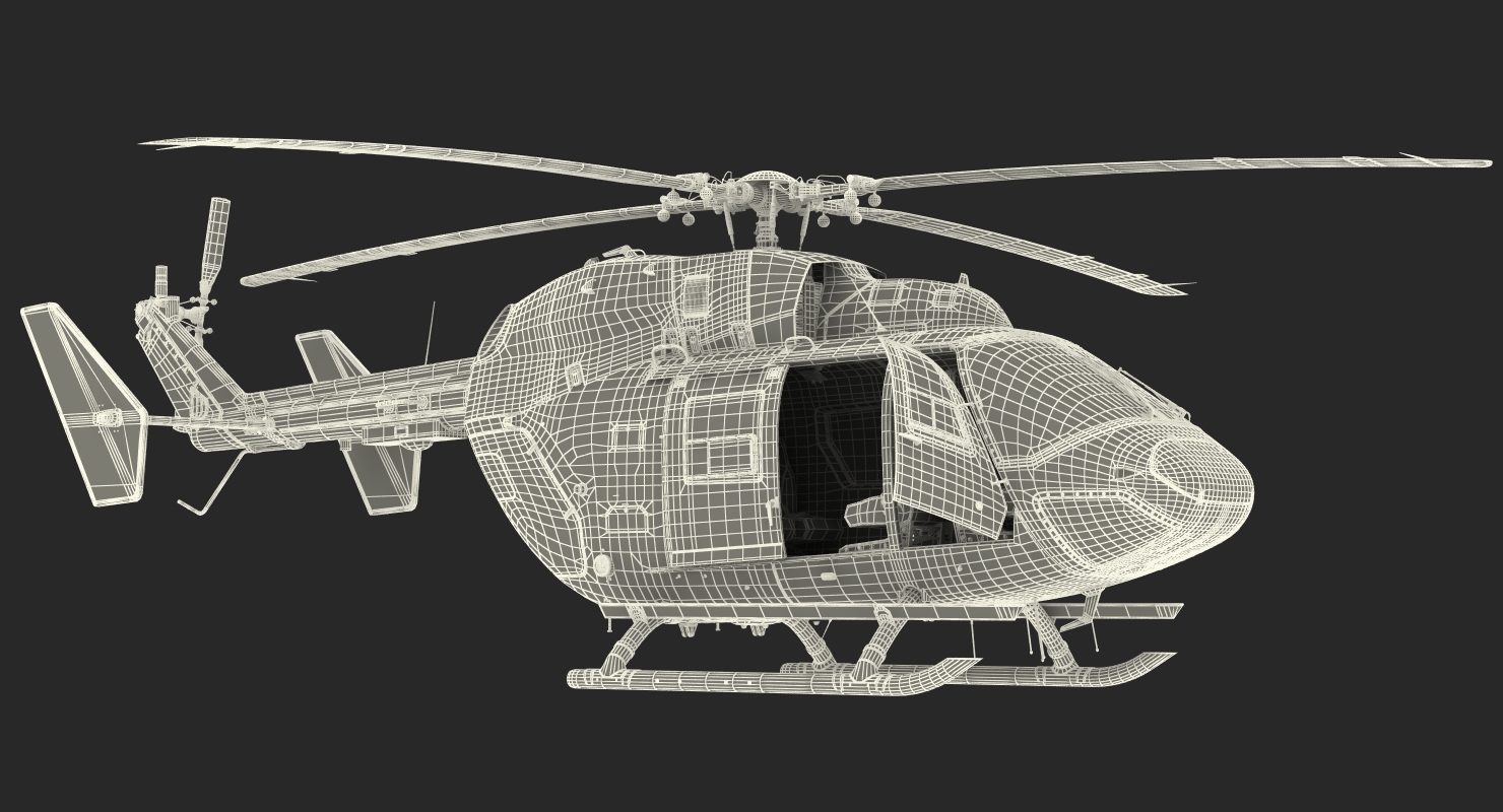 3D model Kawasaki BK 117 German Police Helicopter