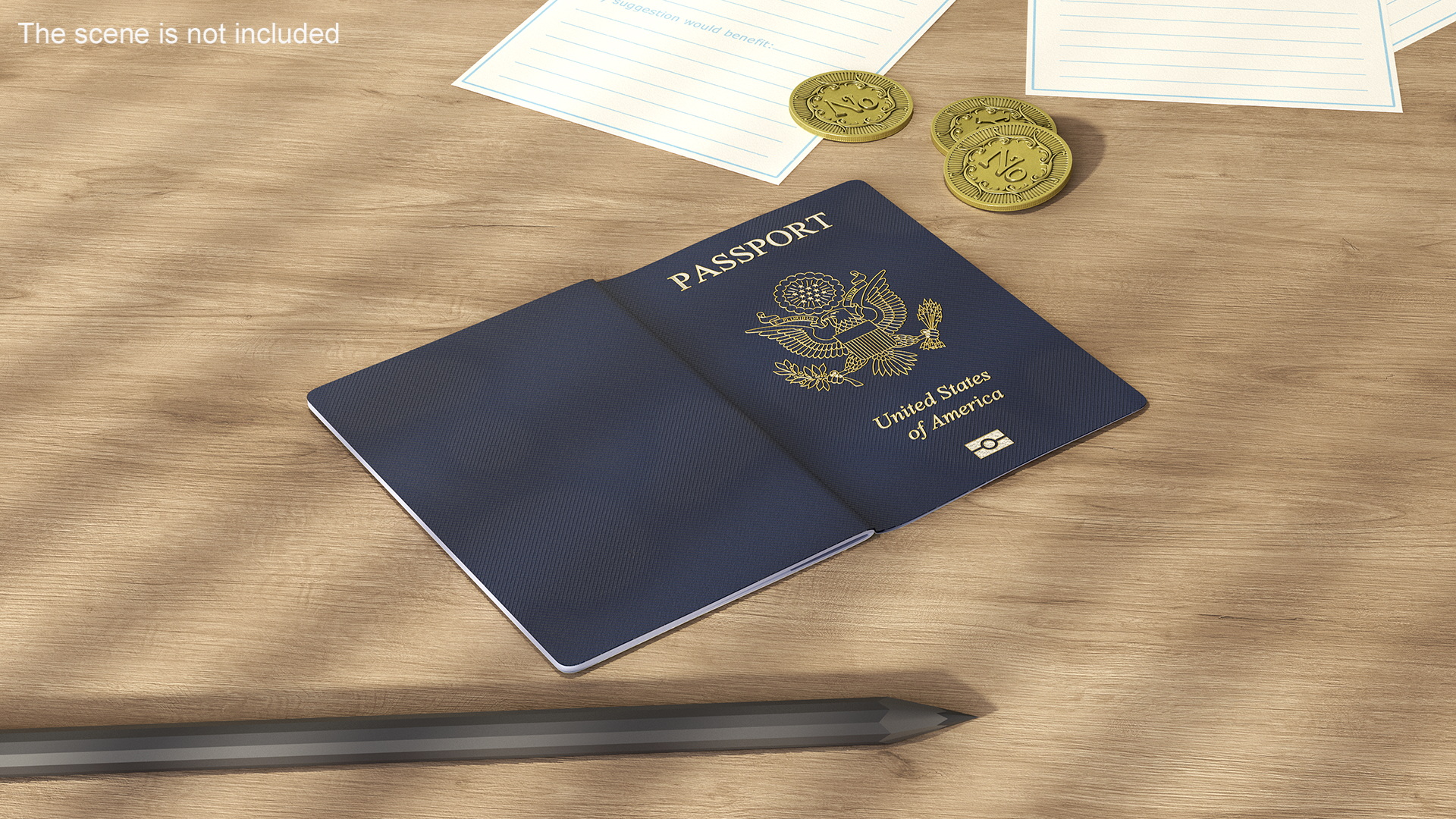 USA Passport Open Page 3D